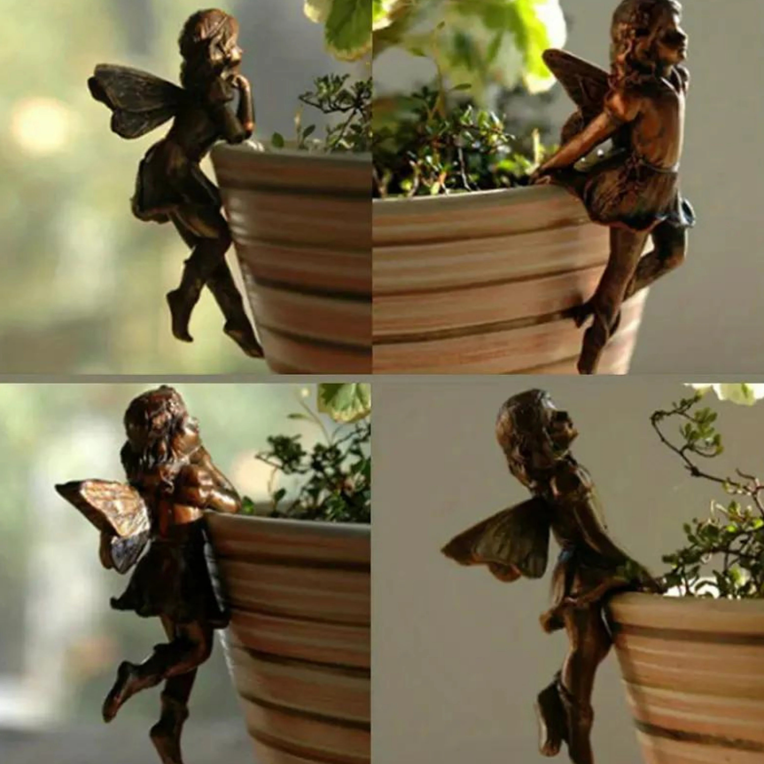 🌸 Set of 4 Handmade Flower Fairy Statues 🌸