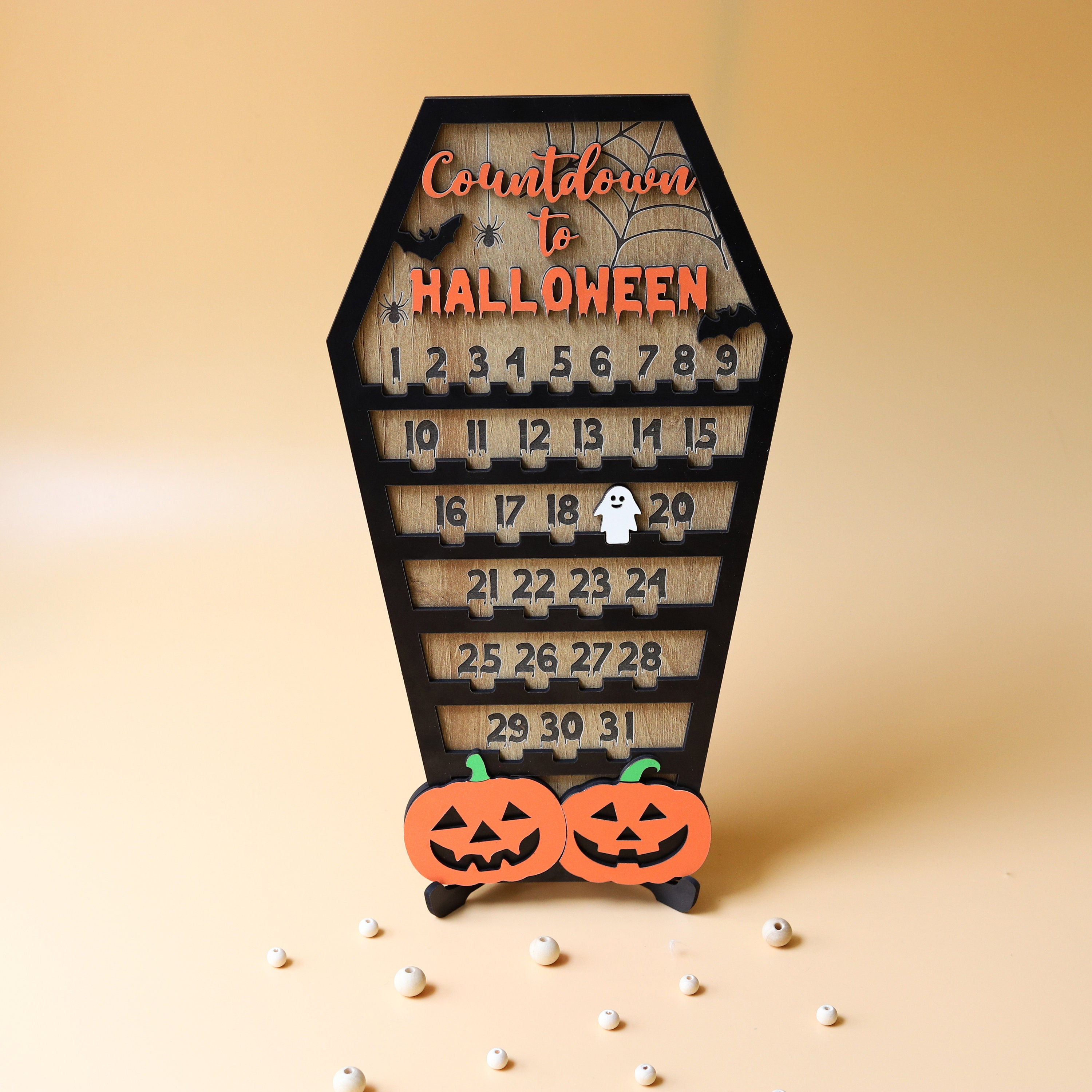 Countdown to Halloween calendar with moveable ghost