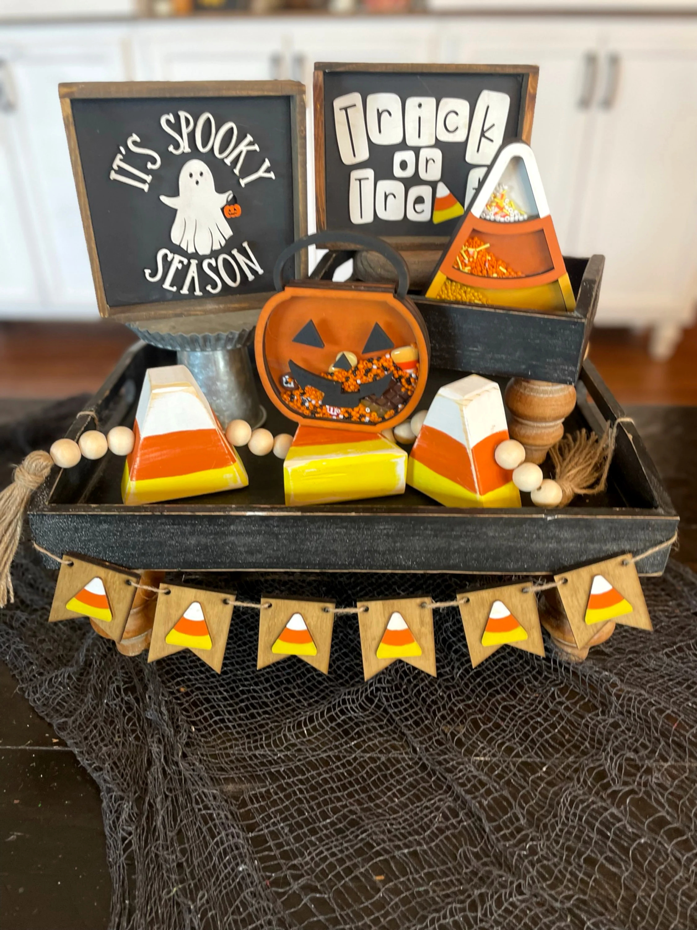 Halloween Wooden Pumpkin Candy Shaker