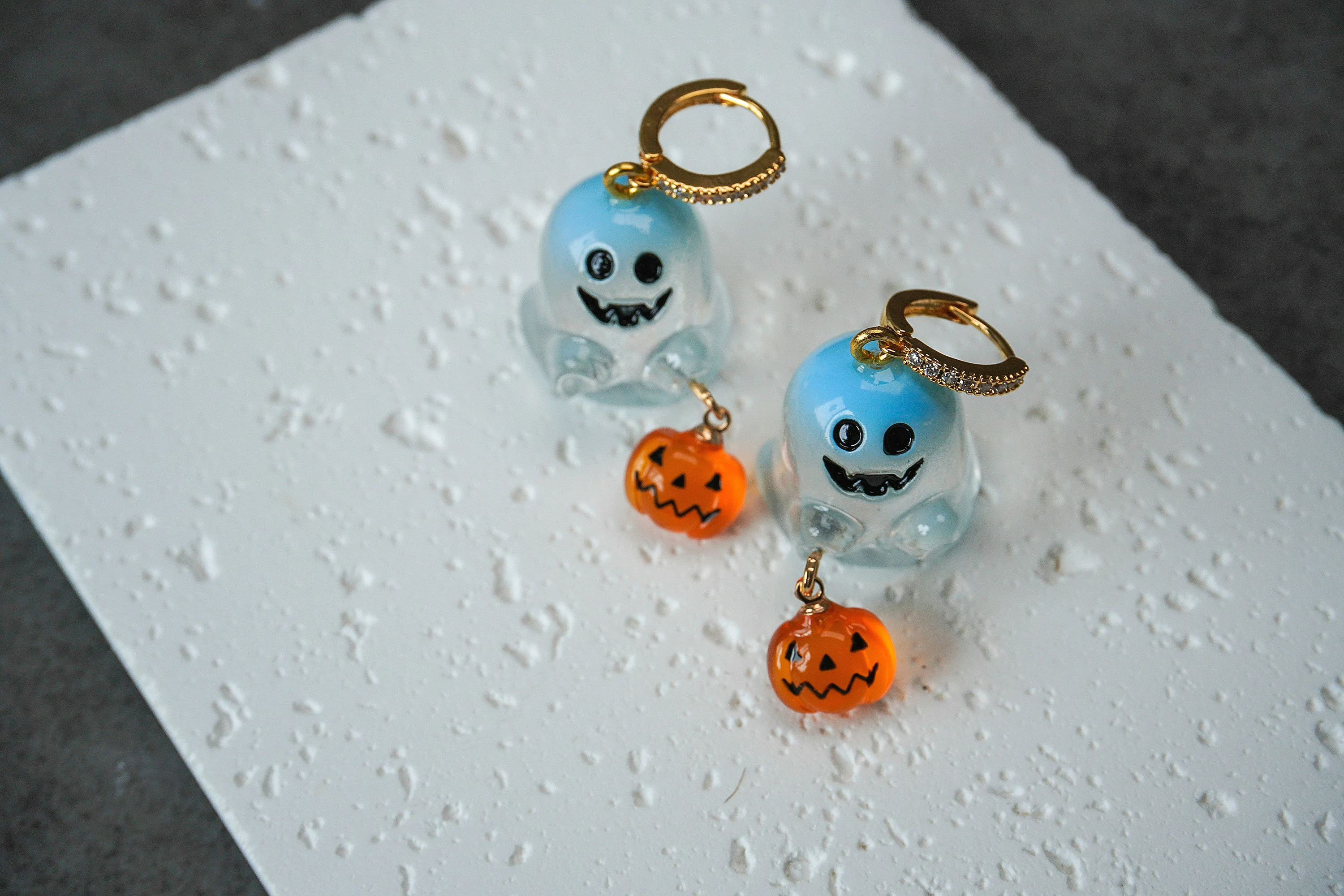 Halloween Ghost Pumpkin Earrings（2 PCS）