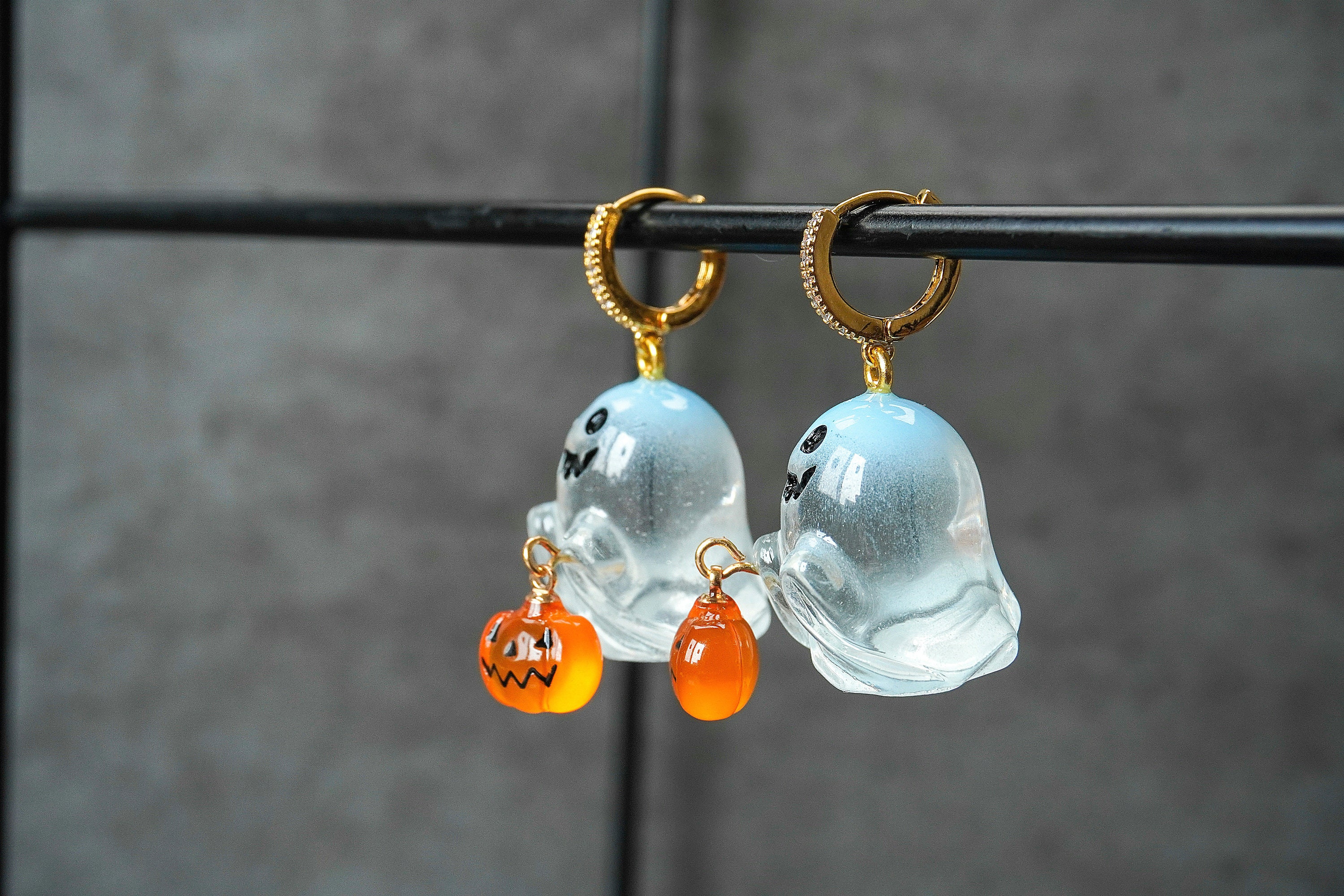 Halloween Ghost Pumpkin Earrings（2 PCS）