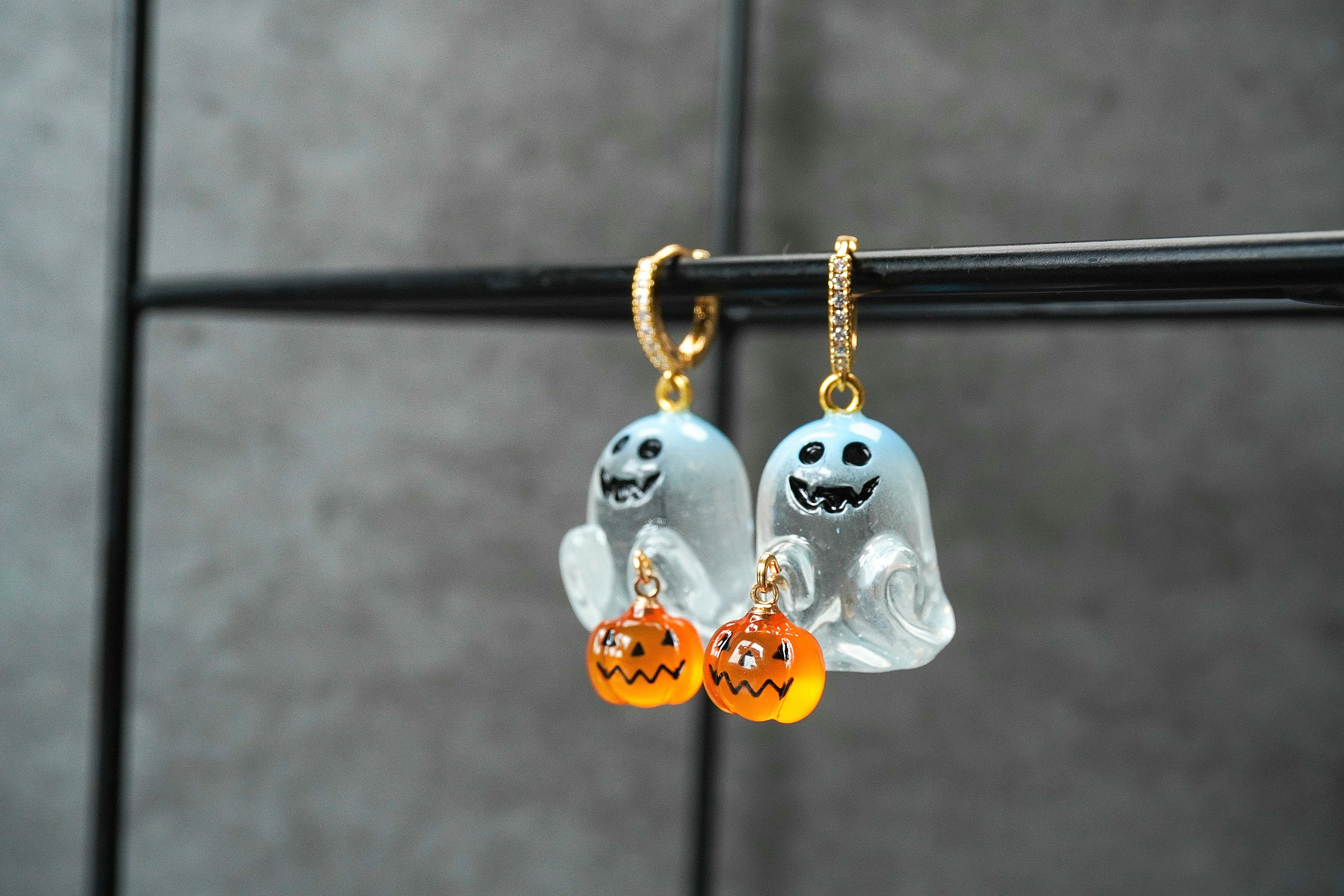 Halloween Ghost Pumpkin Earrings（2 PCS）