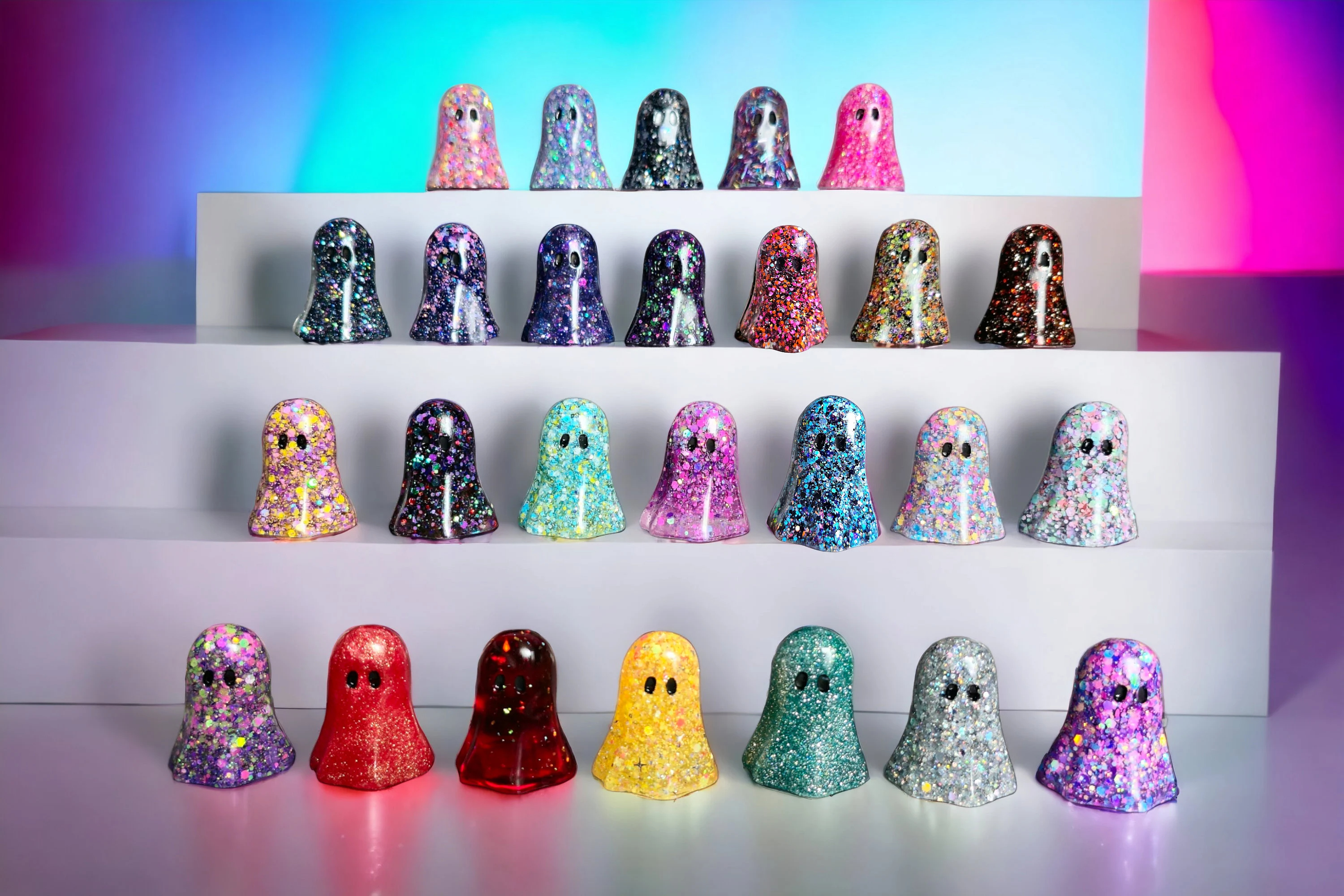 👻Halloween decoration，Resin Glitter Ghosts