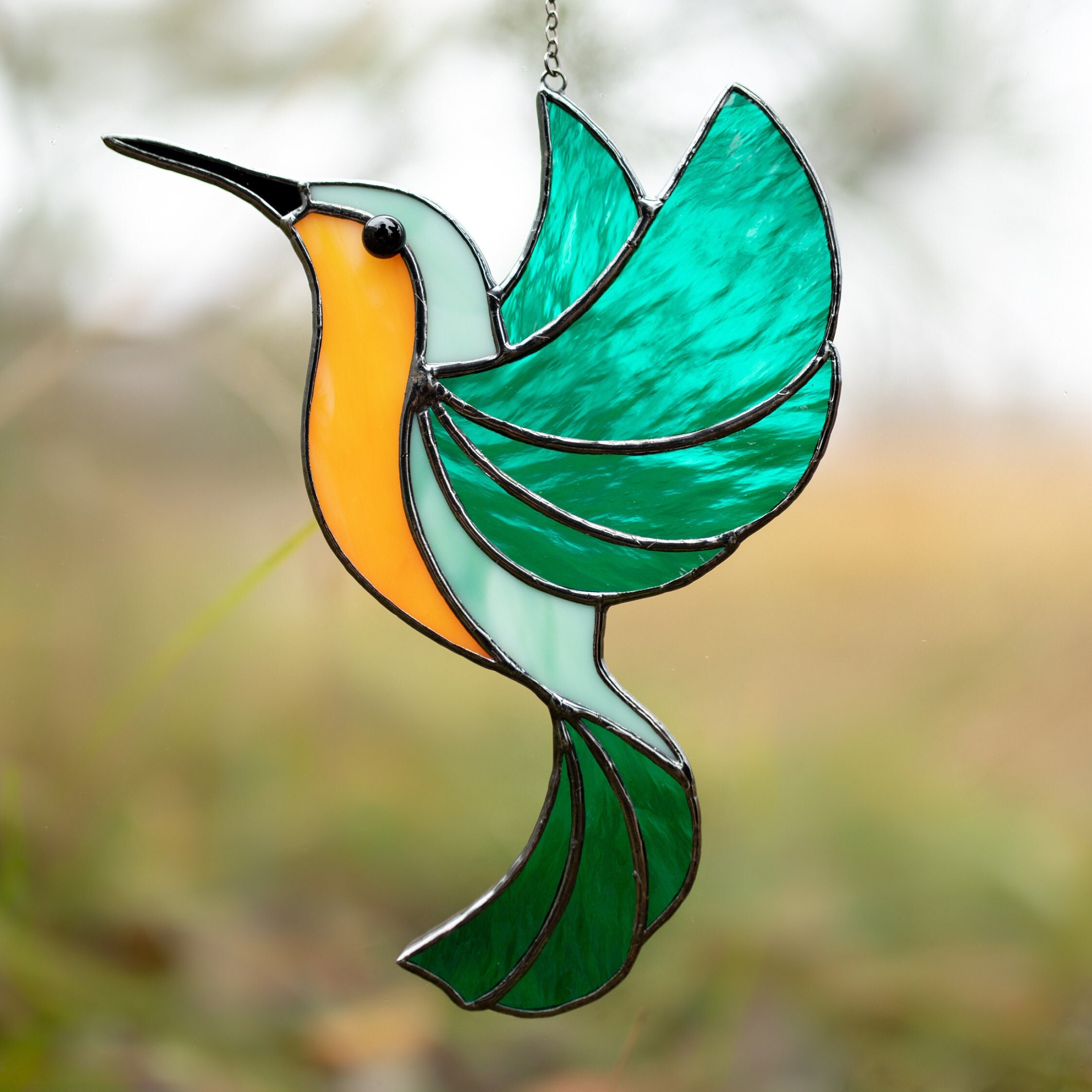 Stained glass Hummingbird suncatcher 
