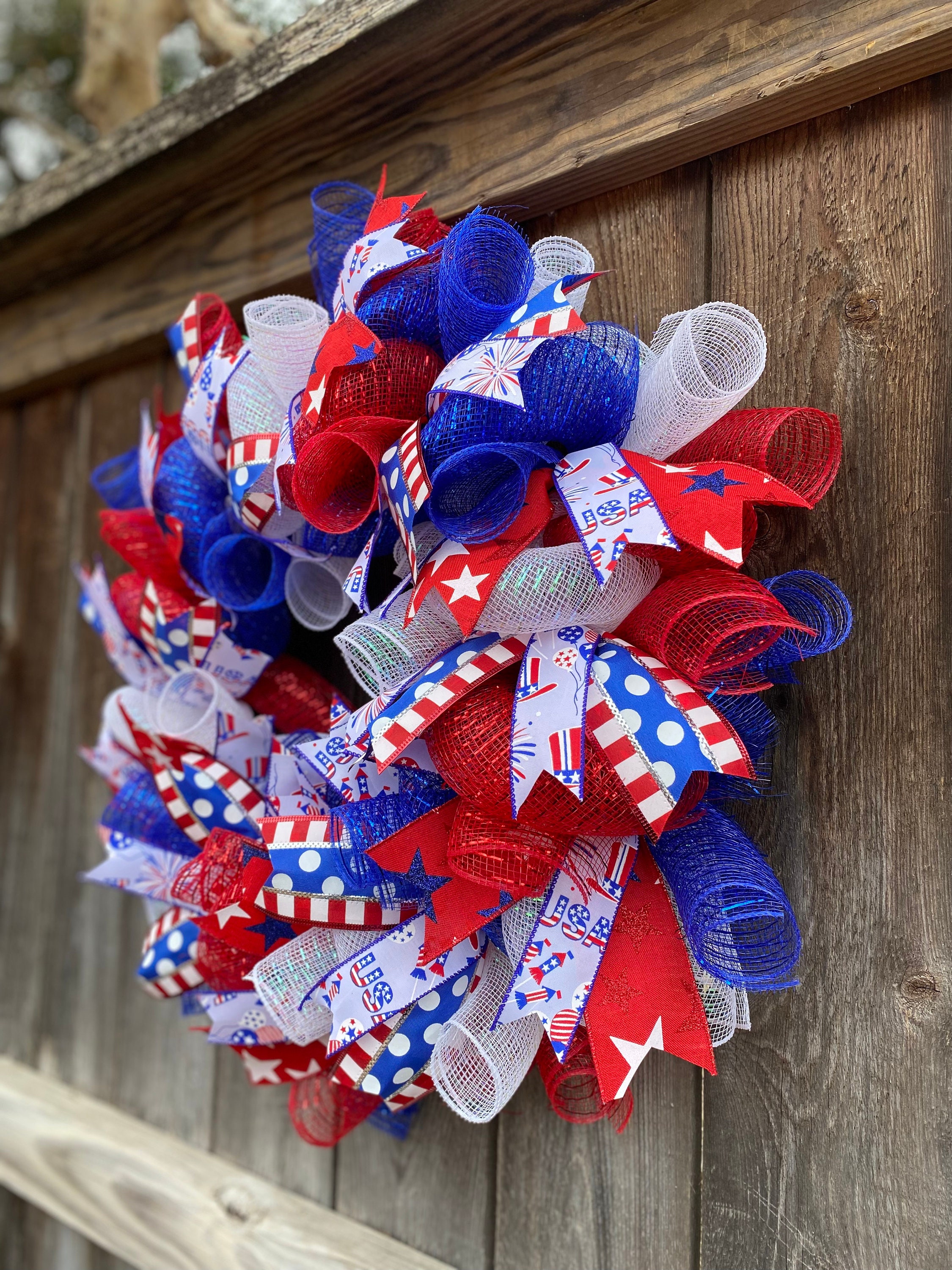 Independence Day，2024 Red White and Blue Wreath 