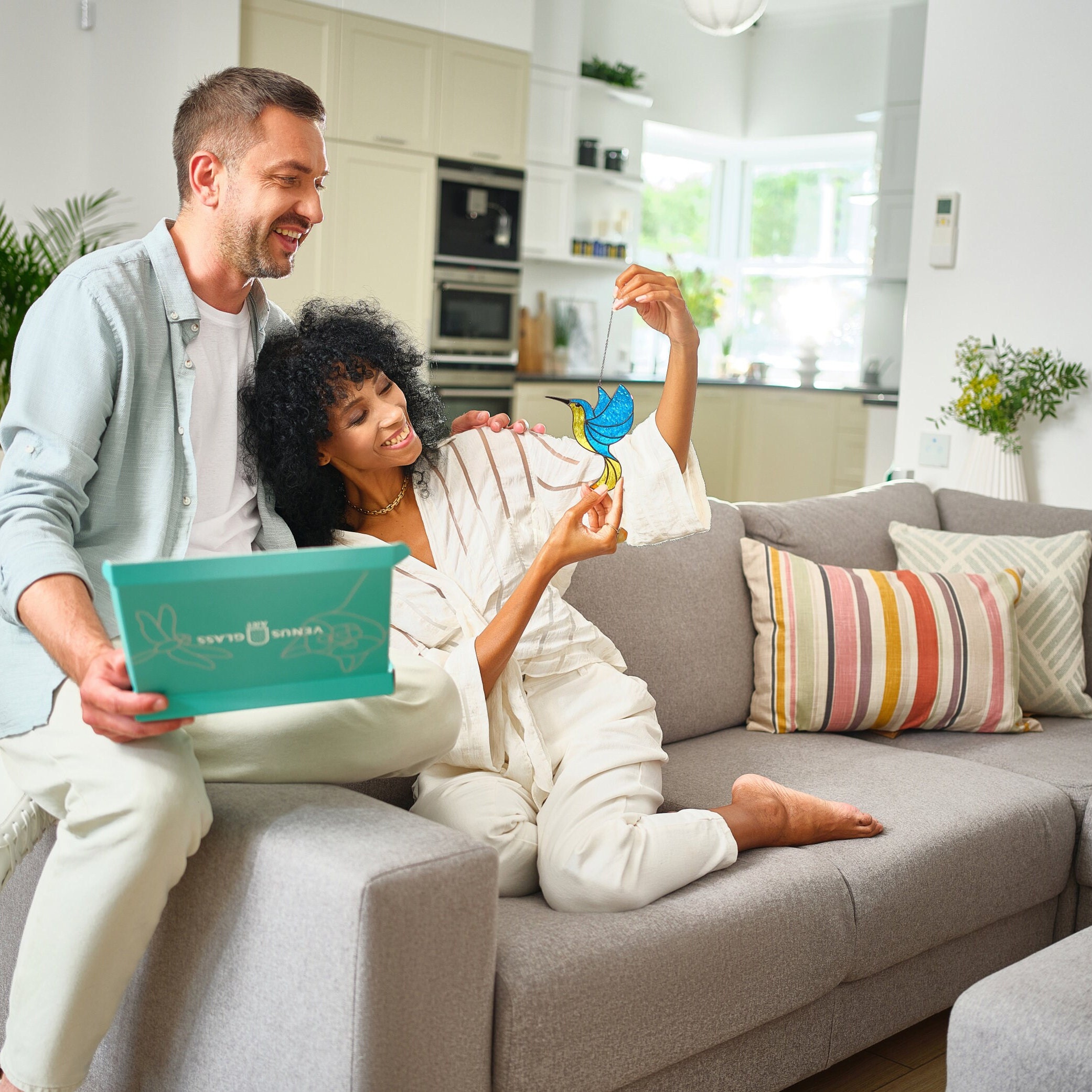 Stained glass Hummingbird suncatcher 