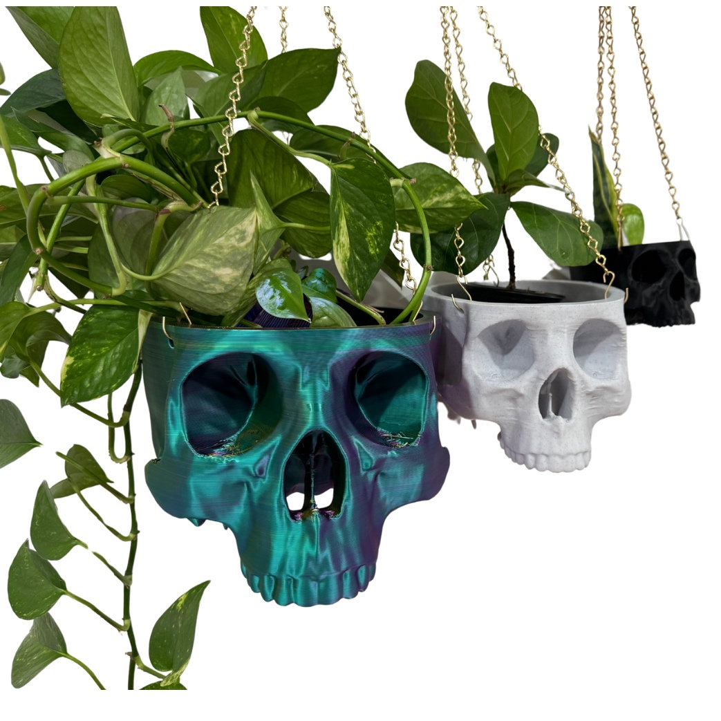 Halloween Decor，Hanging Planter Skull