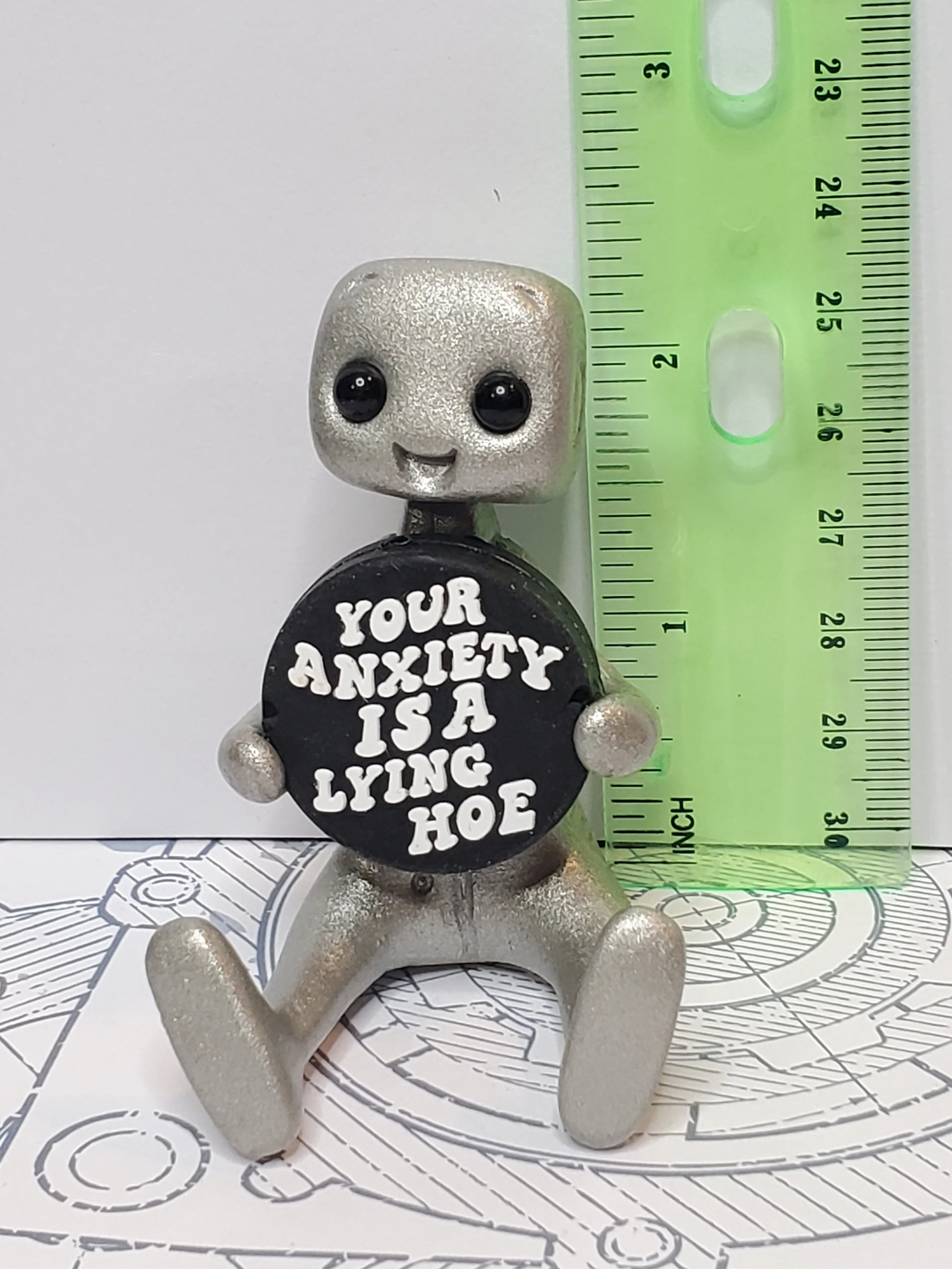 Your Anxiety Is A Lying H*e Robot Figurine Resin Art Toy