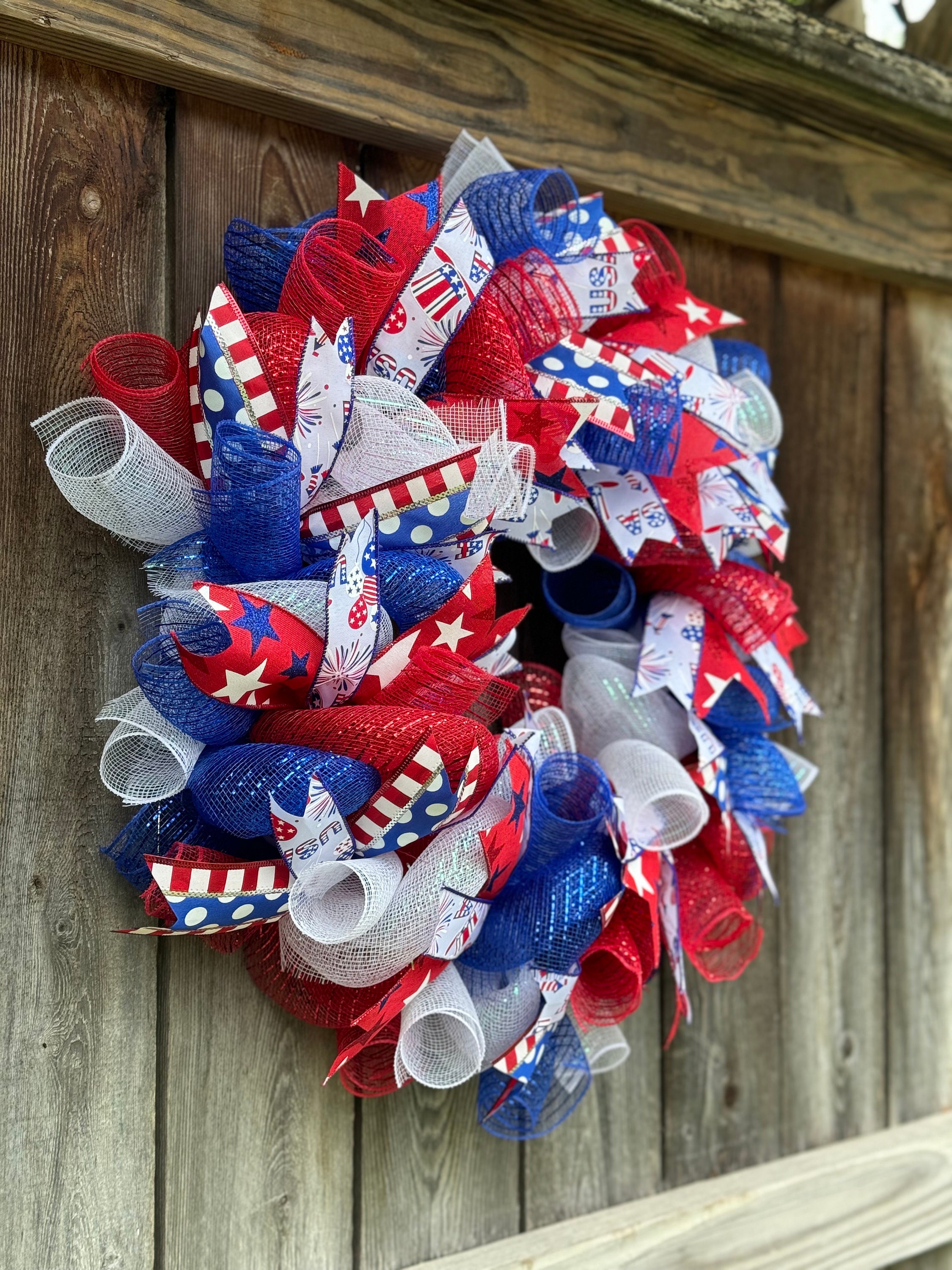 Independence Day，2024 Red White and Blue Wreath 