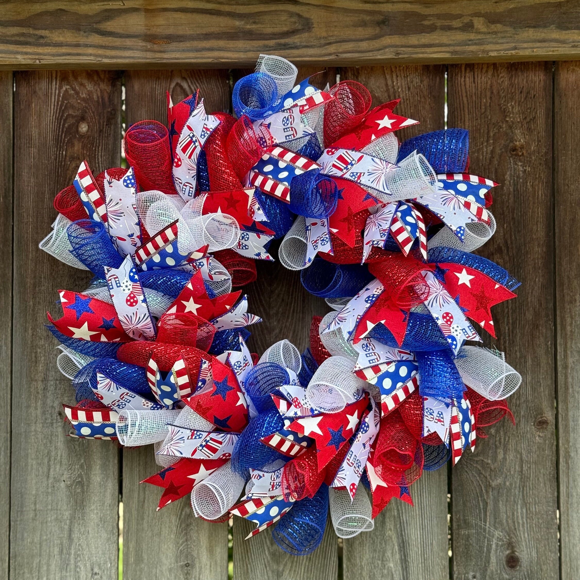 Independence Day，2024 Red White and Blue Wreath 