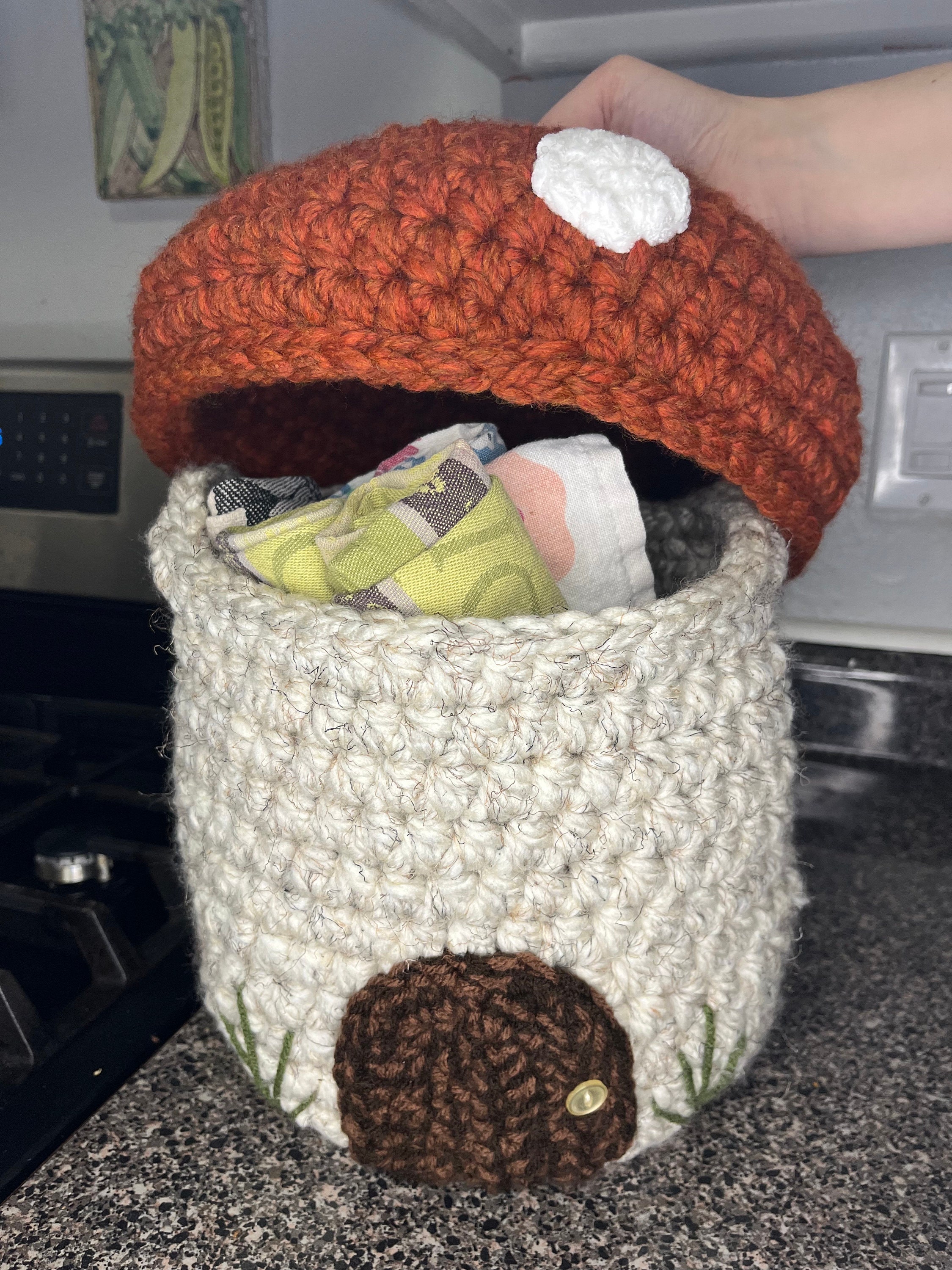2024 Handmade Mushroom Basket Crochet 