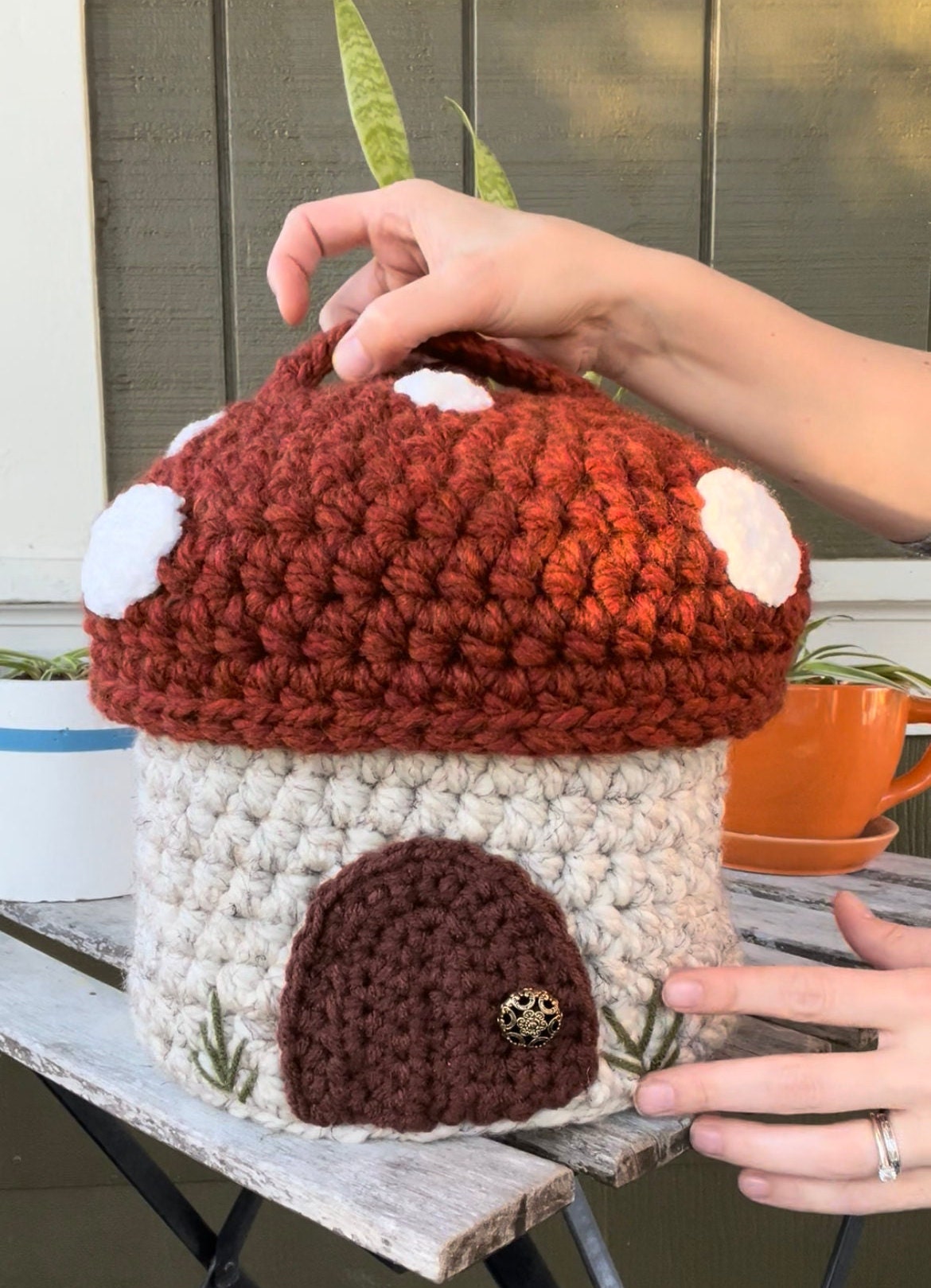 2024 Handmade Mushroom Basket Crochet 