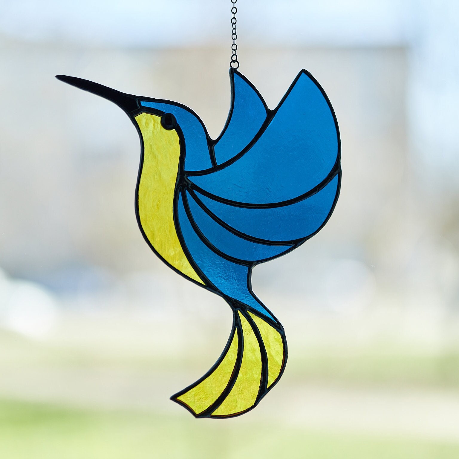 Stained glass Hummingbird suncatcher 