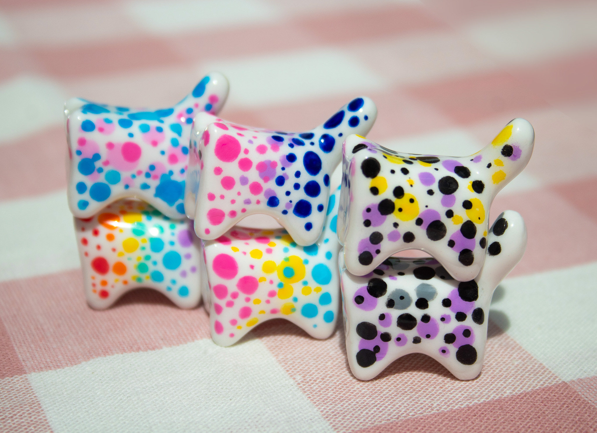 Handmade Painted Cute Quirky Clay Kitty Cat Figurine