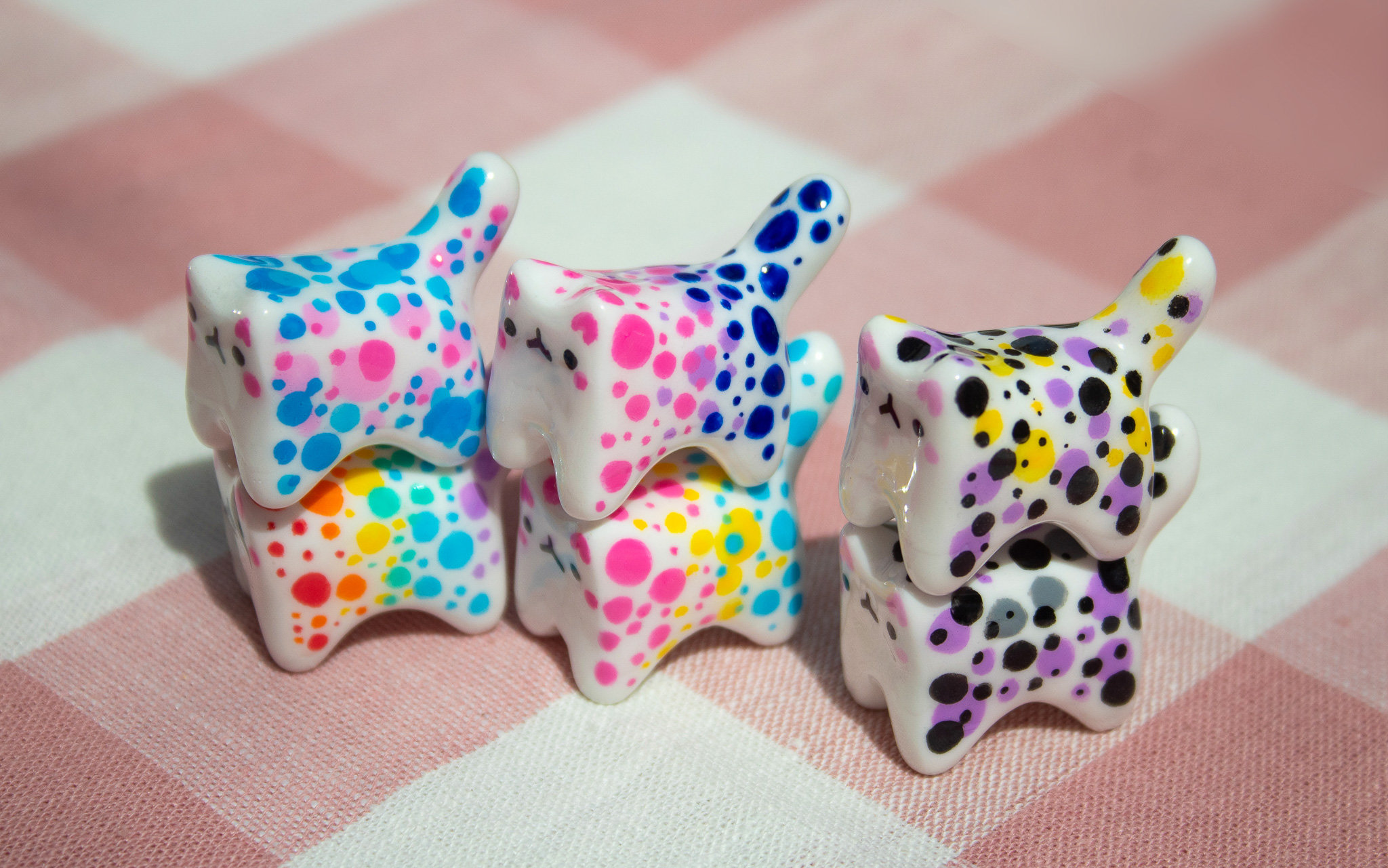 Handmade Painted Cute Quirky Clay Kitty Cat Figurine