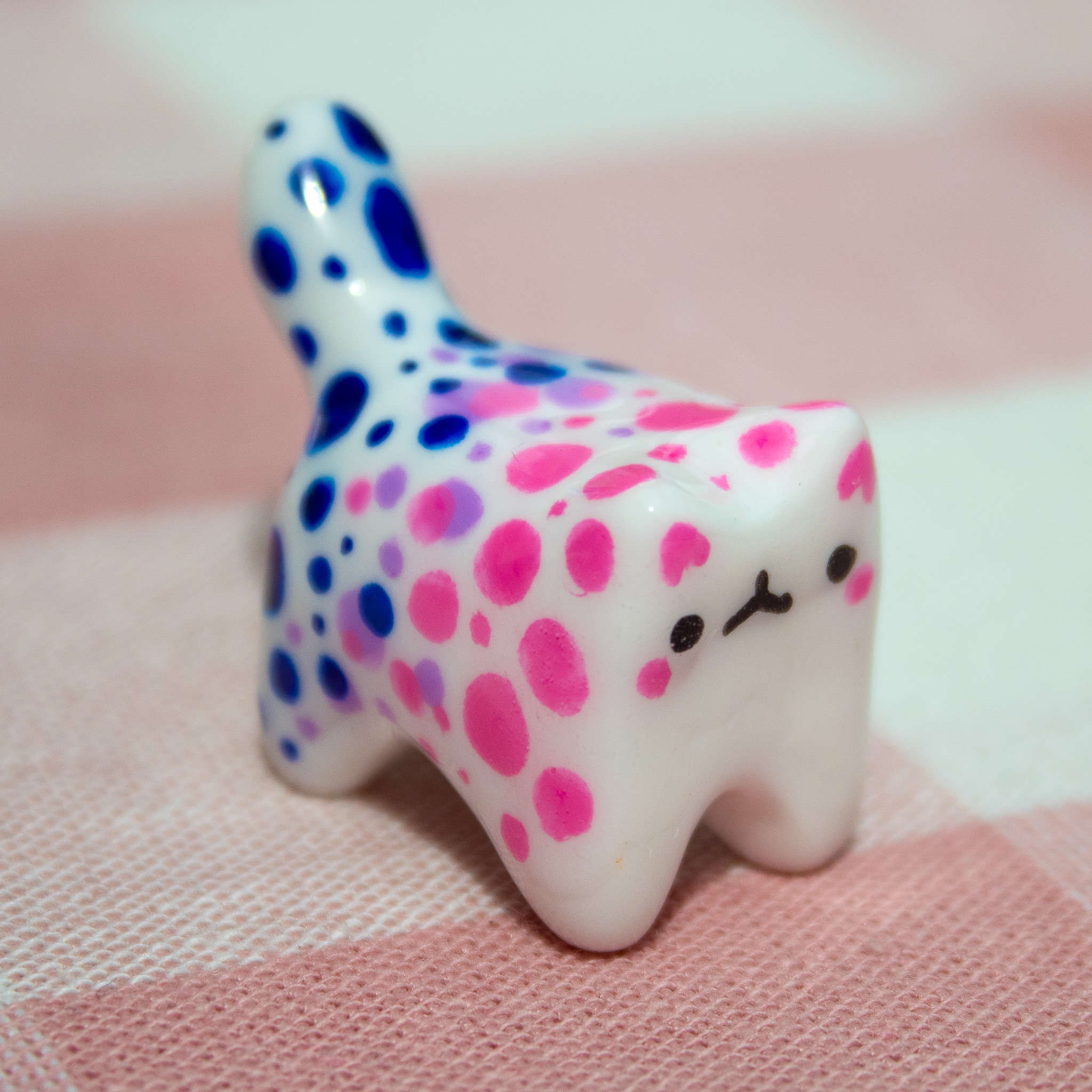 Handmade Painted Cute Quirky Clay Kitty Cat Figurine