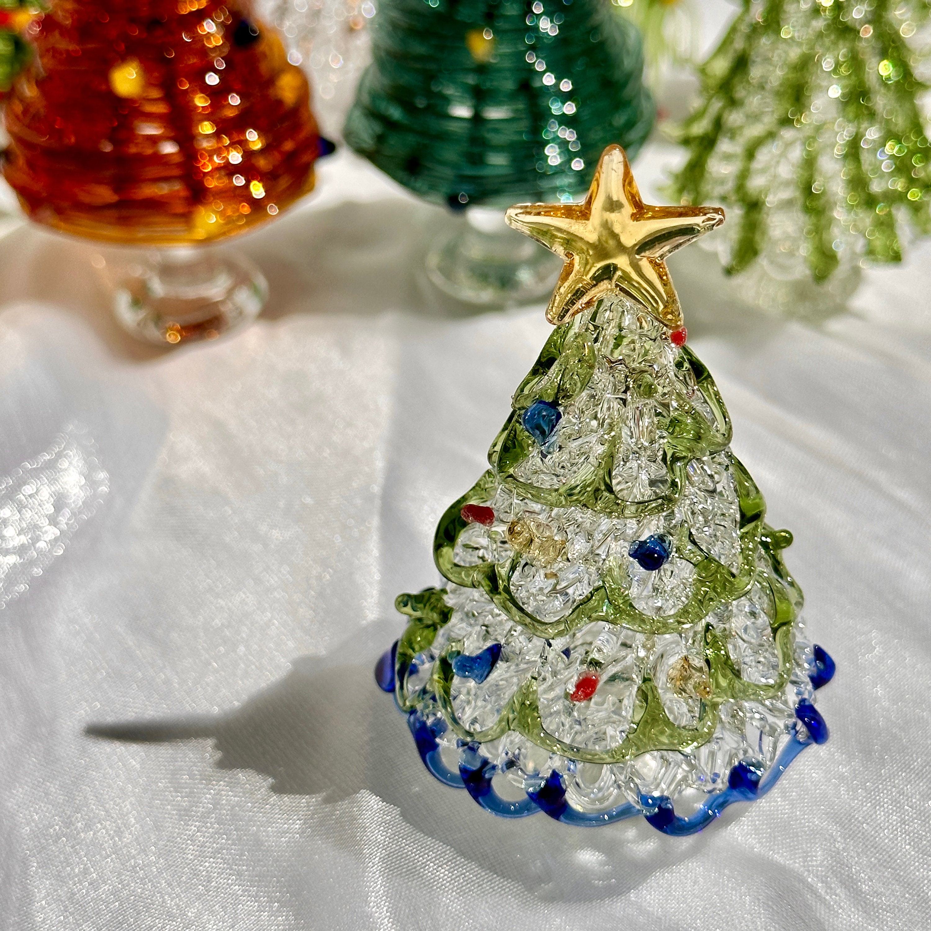 ✨ Handmade Glass Christmas Tree Statue ✨