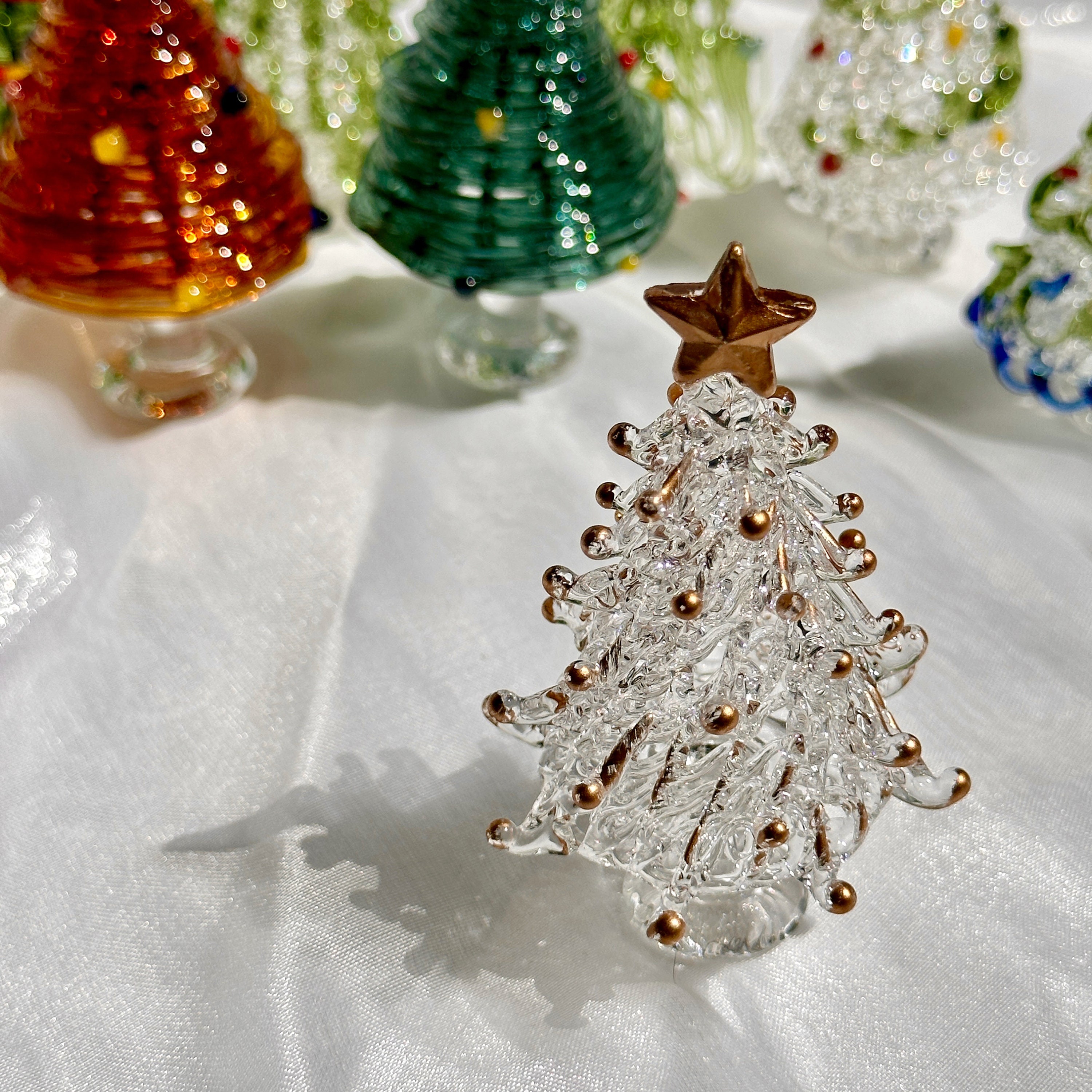 ✨ Handmade Glass Christmas Tree Statue ✨