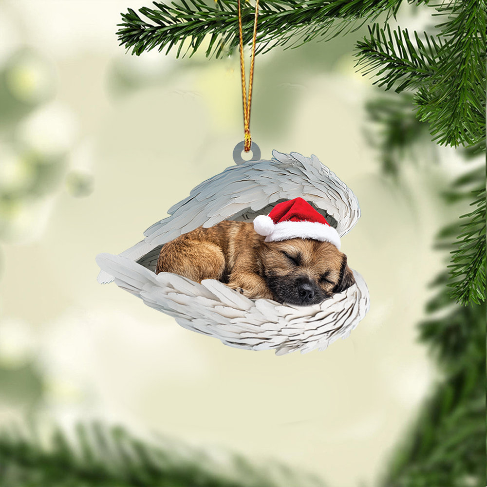 ✨Christmas Border Terrier Dog Sleeping Angel Ornament✨