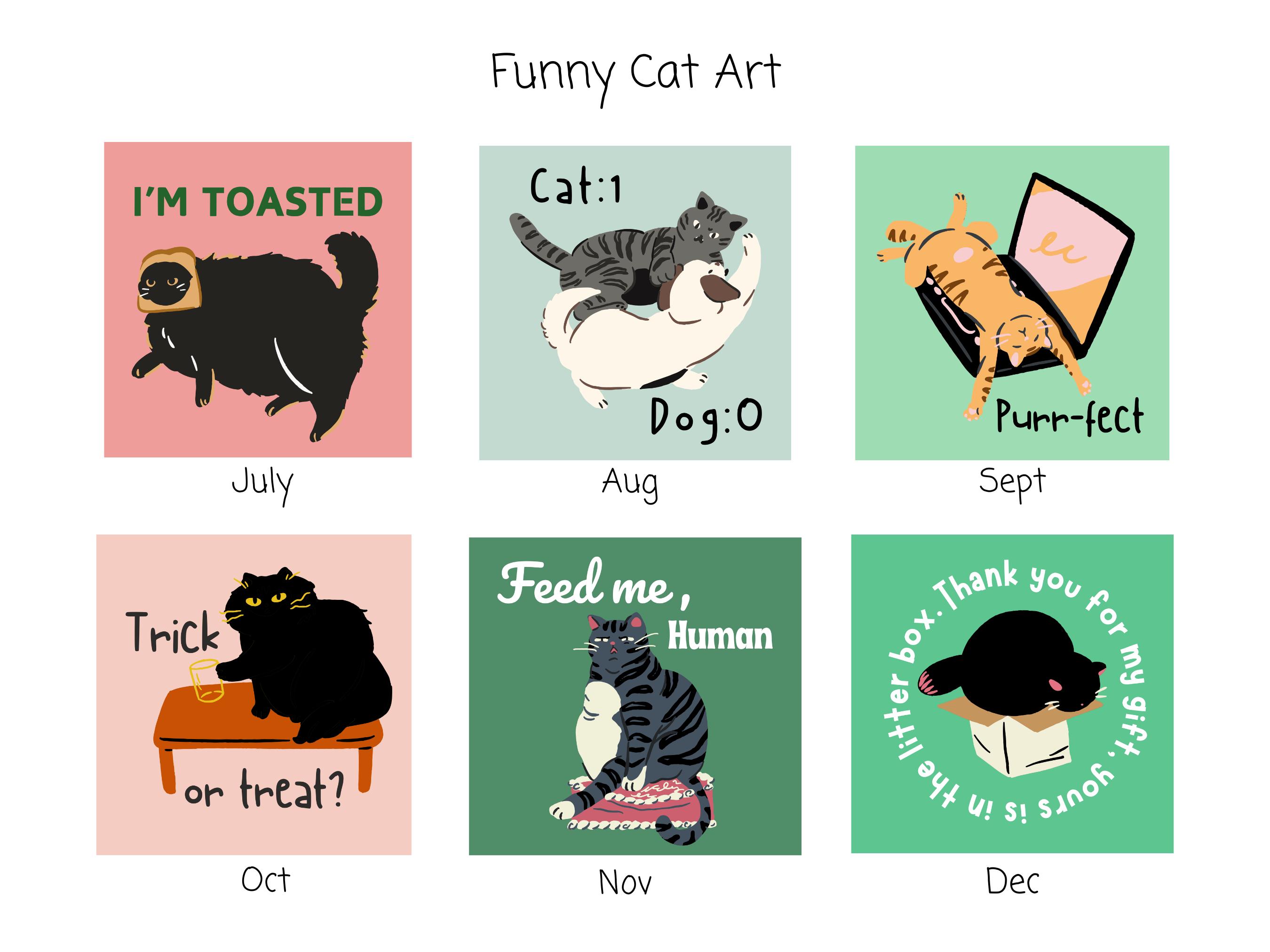 ✨2025 Funny Cat Art Calendar - Hilarious Monthly Wall Calendar✨