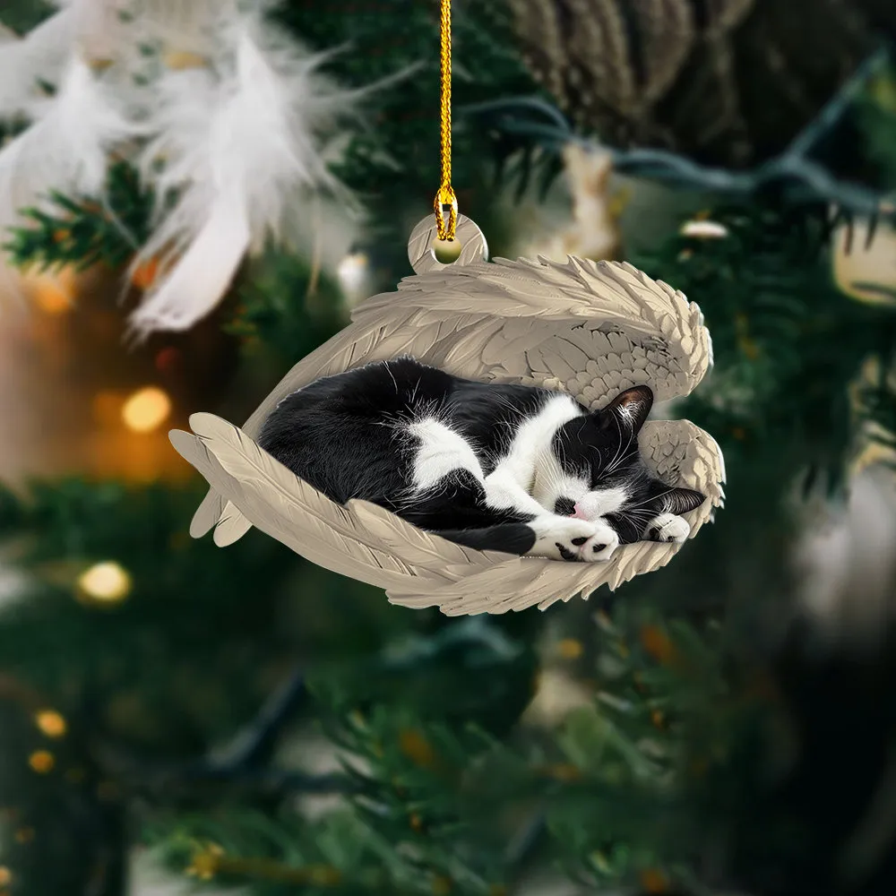 ✨Christmas Tuxedo Cat Sleeping Angel Ornament
