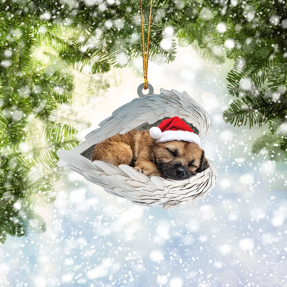 ✨Christmas Border Terrier Dog Sleeping Angel Ornament✨