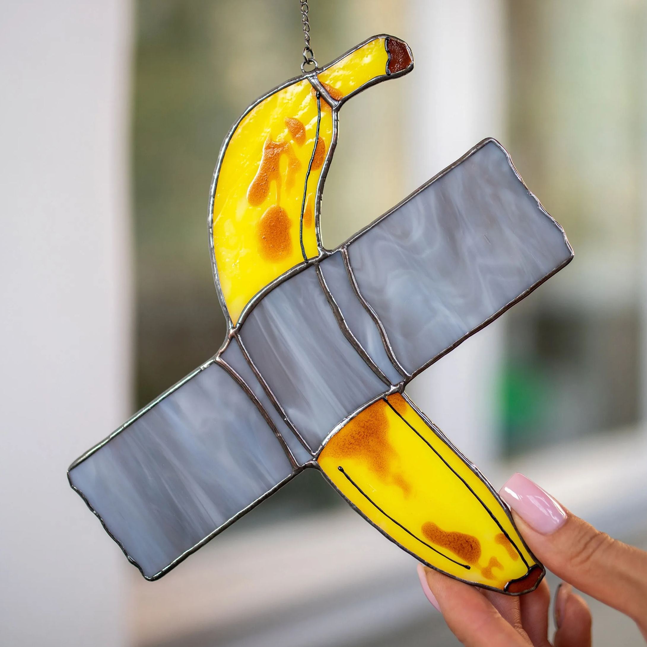 Stained Glass Banana Suncatcher