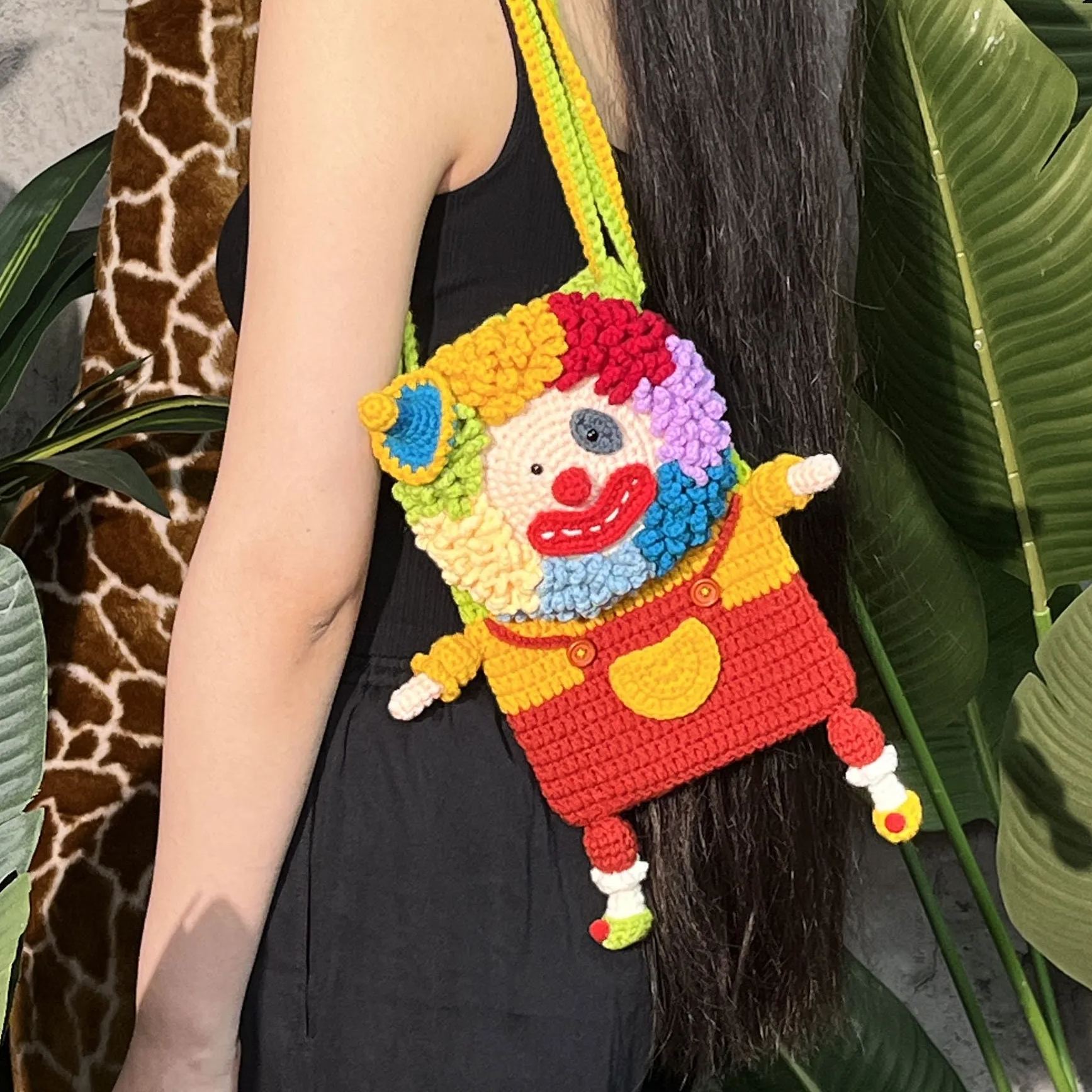Handmade Crochet Clown Bag