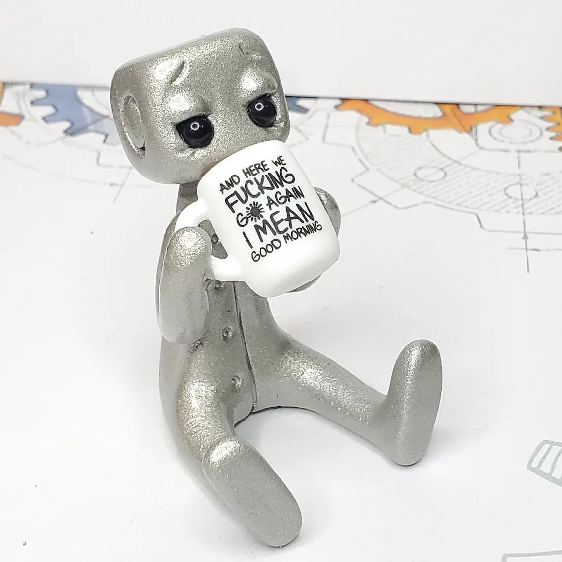 Your Anxiety Is A Lying H*e Robot Figurine Resin Art Toy