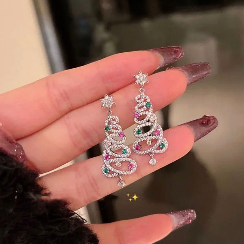 🎄Christmas Pre-sale🎁 Shiny Christmas Tree Earrings
