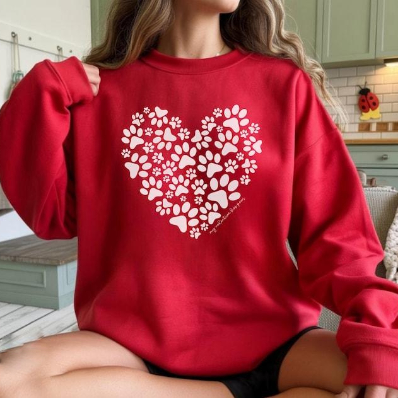 Paw Heart Valentines Sweatshirt