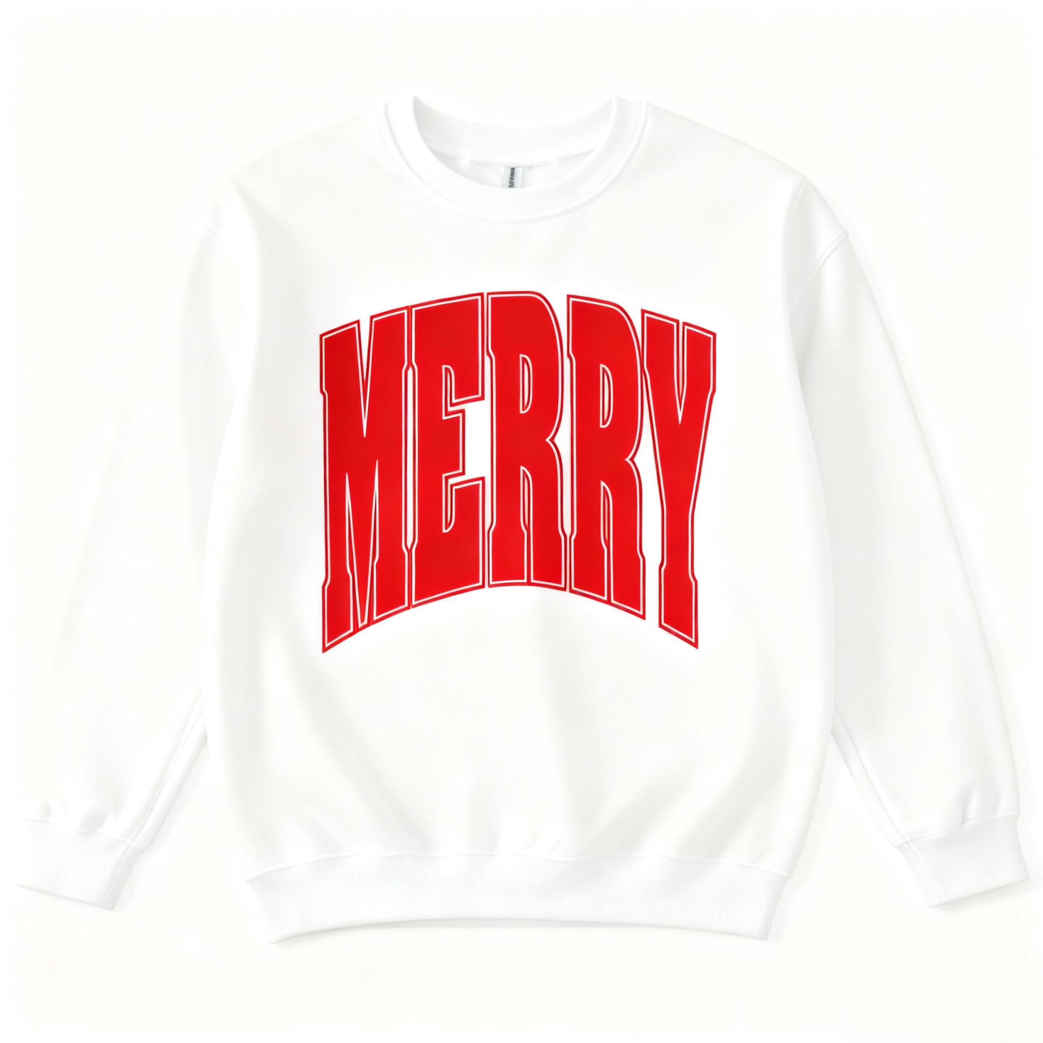 Merry Oversized Print Christmas Sweatshirt