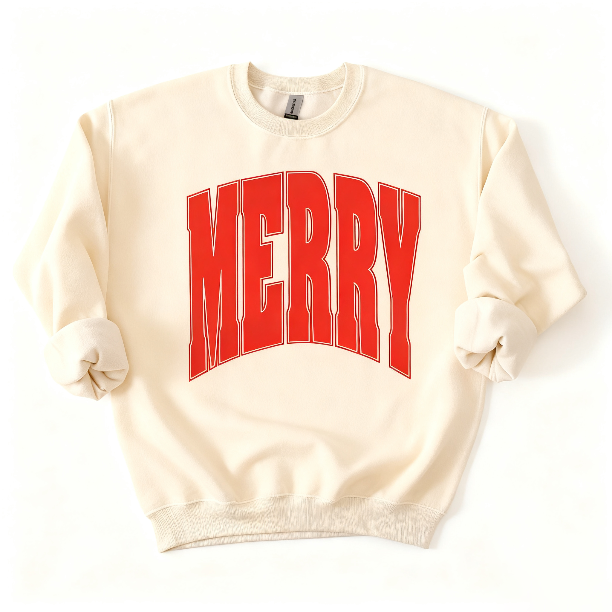 Merry Oversized Print Christmas Sweatshirt