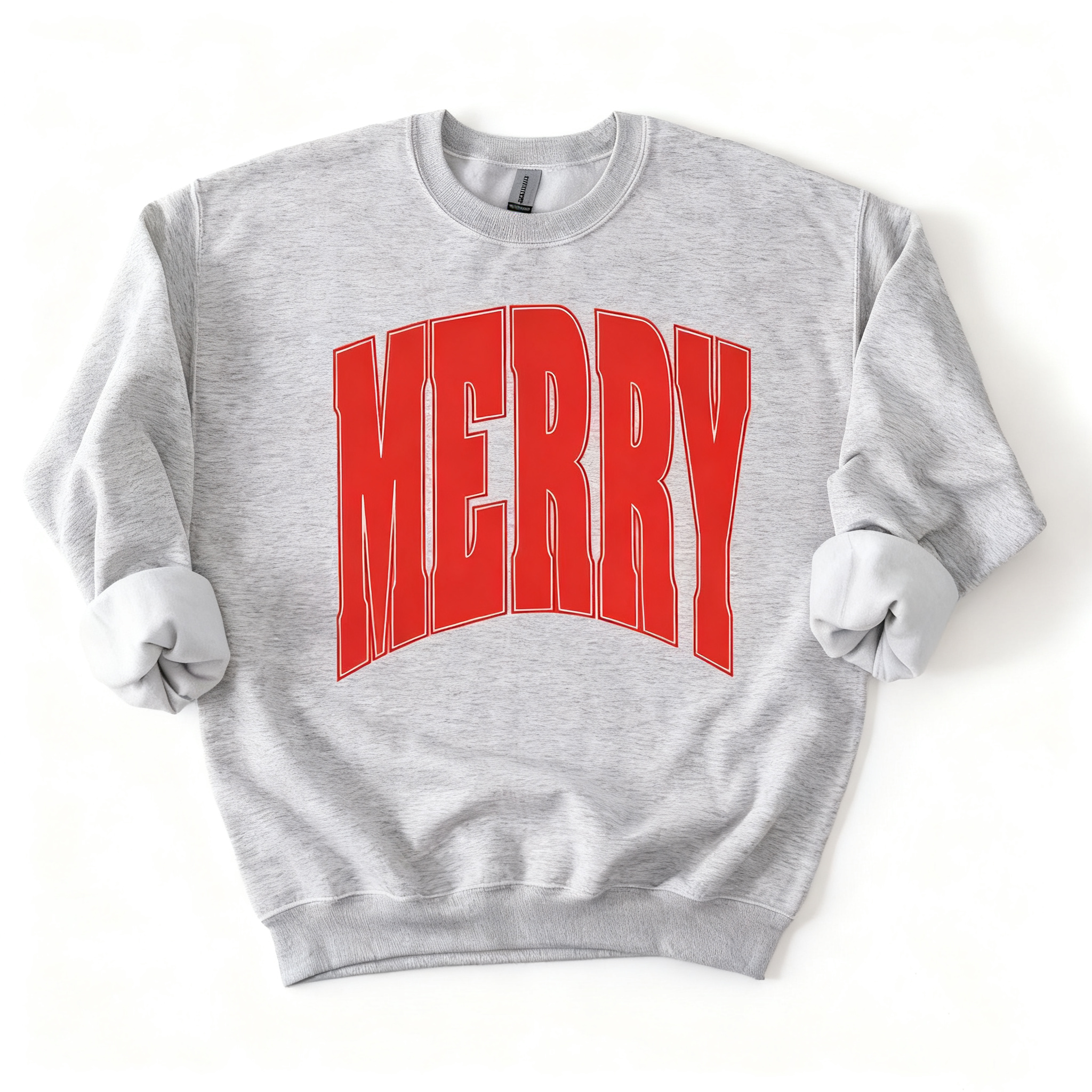 Merry Oversized Print Christmas Sweatshirt