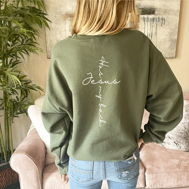 Jesus Has My Back Sweatshirt (BUY 2 FREE SHIPPING)