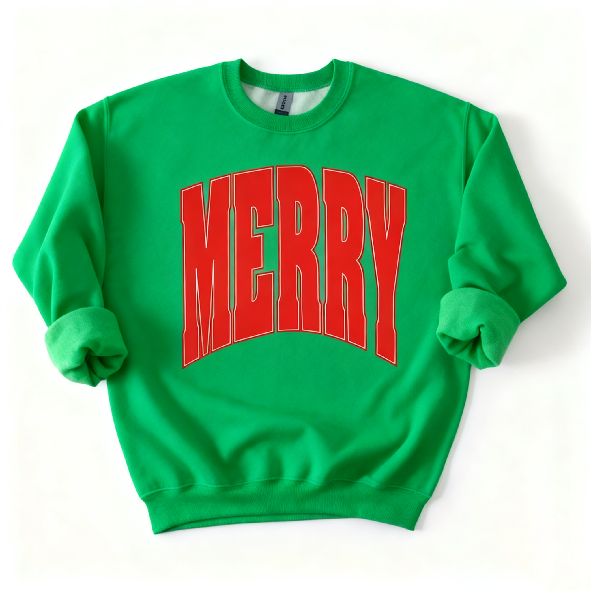 Merry Oversized Print Christmas Sweatshirt