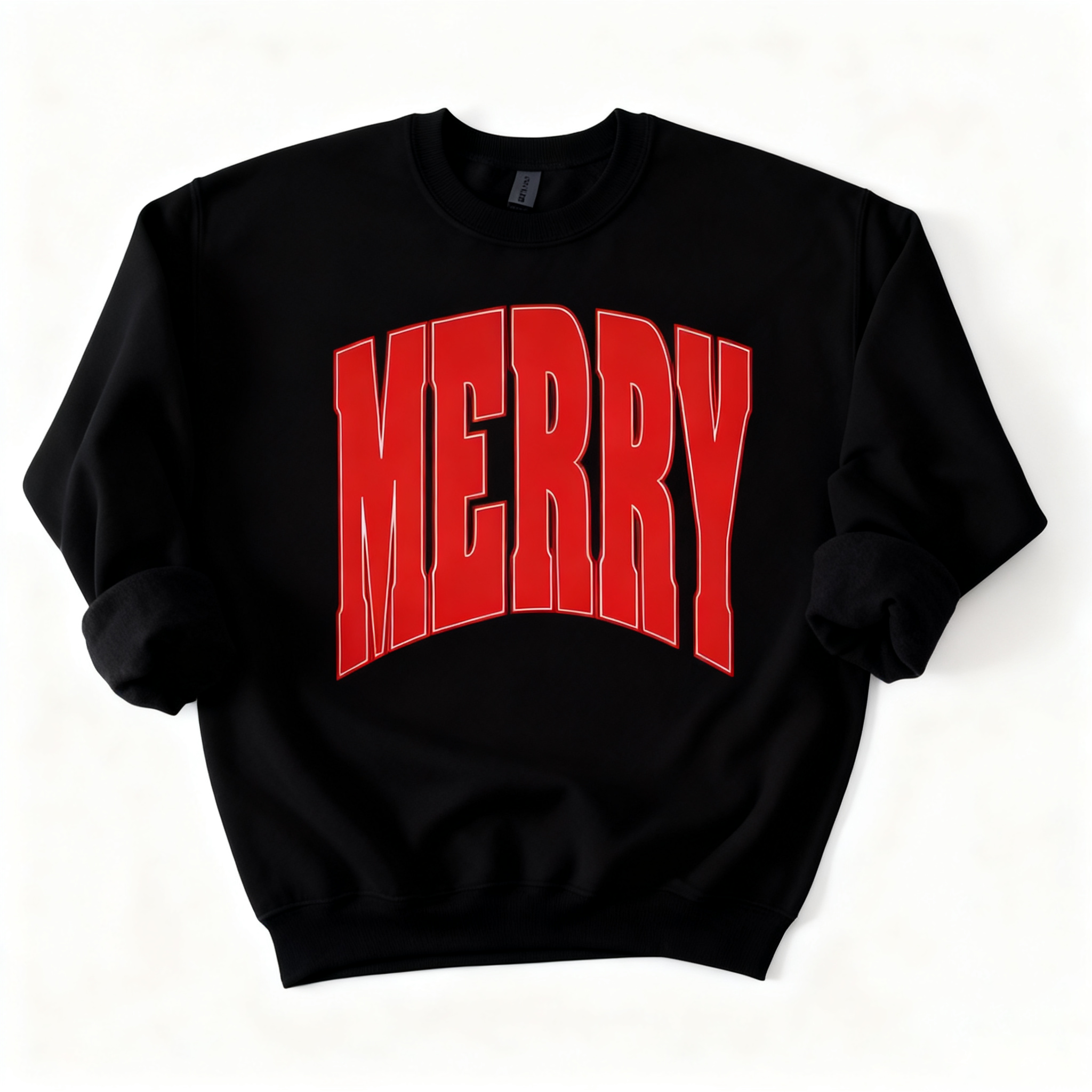 Merry Oversized Print Christmas Sweatshirt