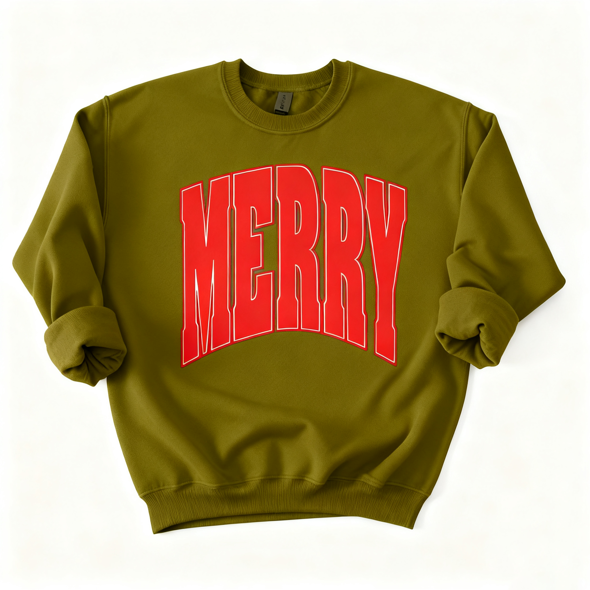 Merry Oversized Print Christmas Sweatshirt