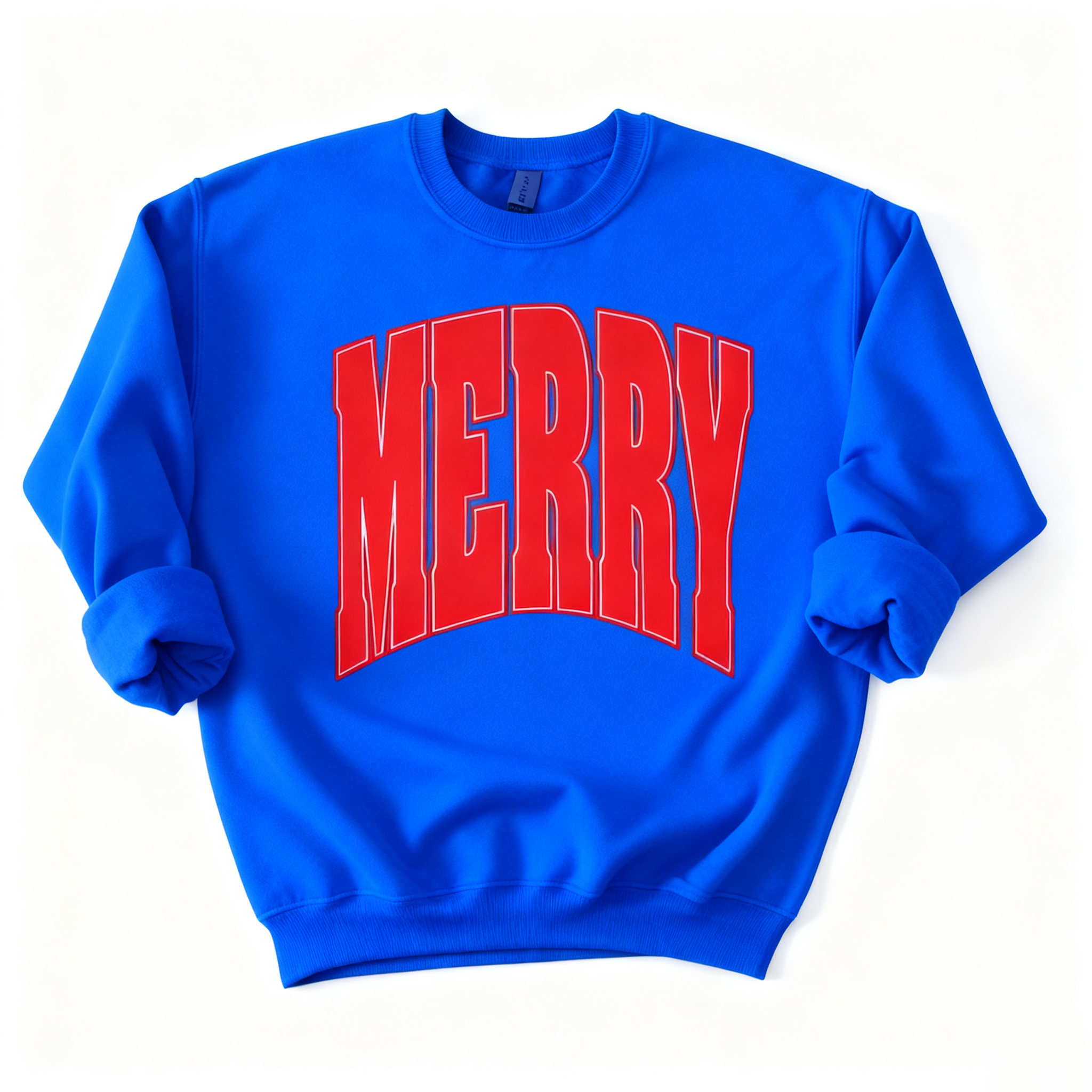 Merry Oversized Print Christmas Sweatshirt