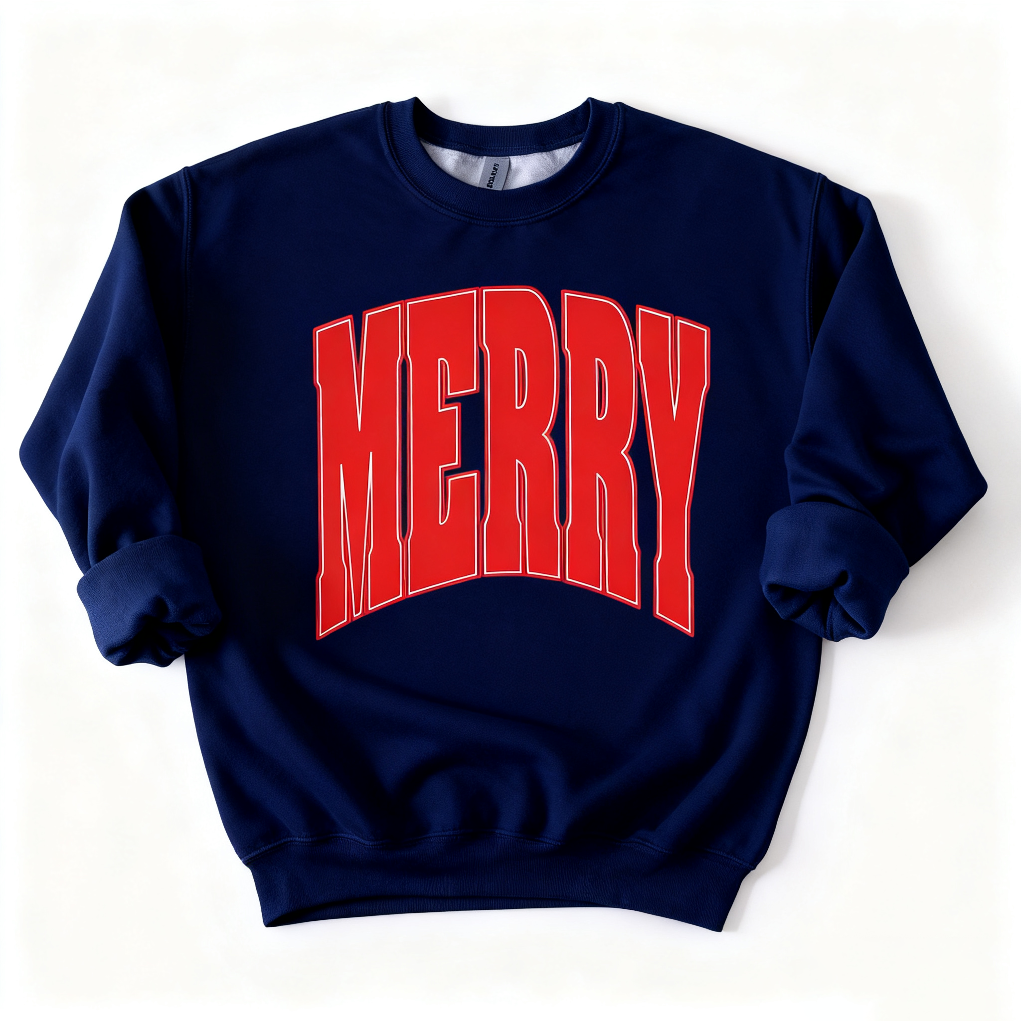 Merry Oversized Print Christmas Sweatshirt