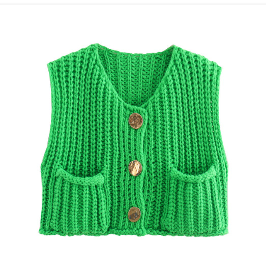 Super Soft Chic Cropped Knitted Chunky Sweater Vest