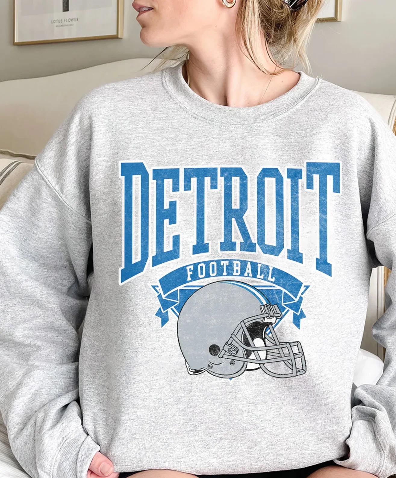 Vintage Retro Hometown Football Pullover Sweatshirt