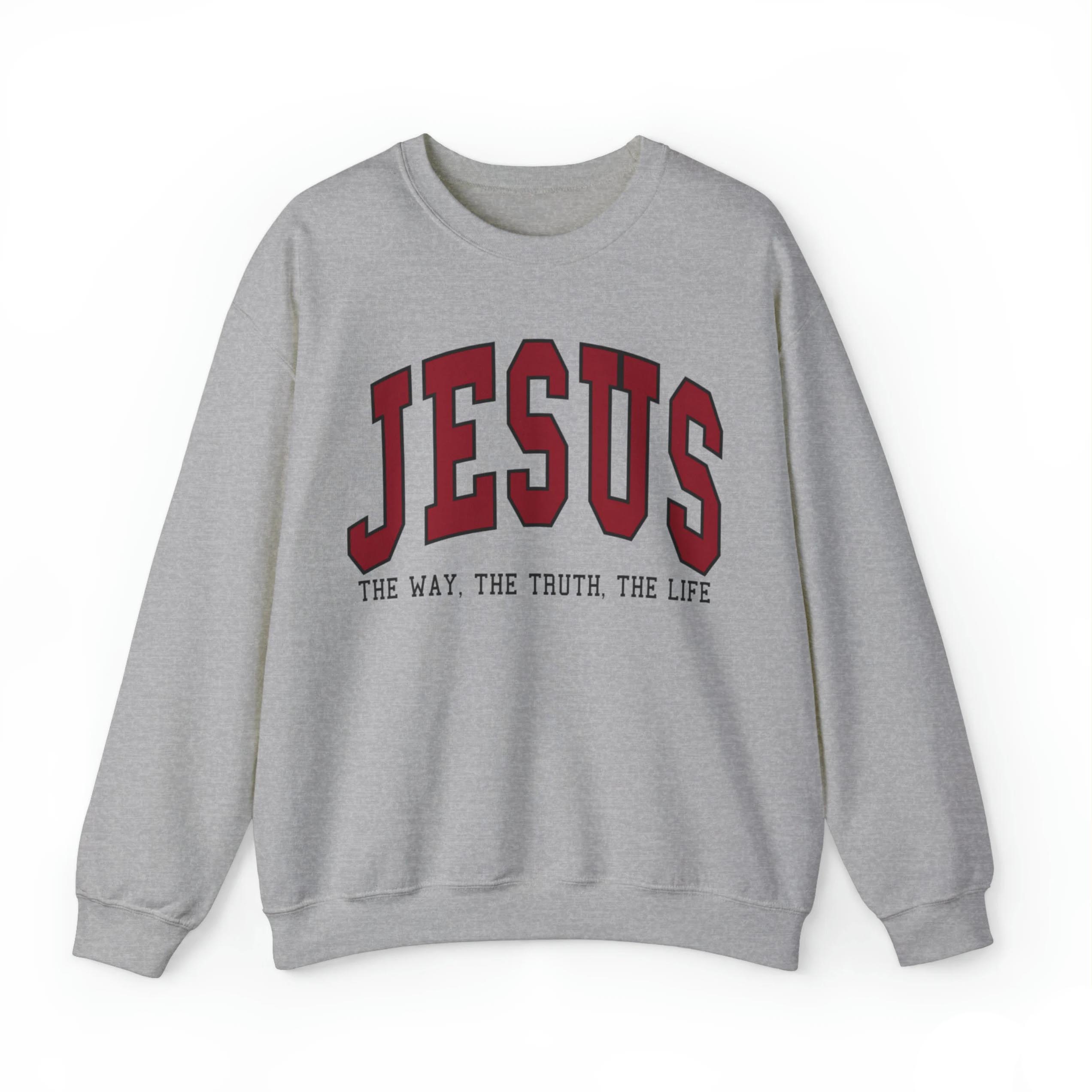 Trendy Crewneck Jesus "Way Truth Love" Sweatshirt