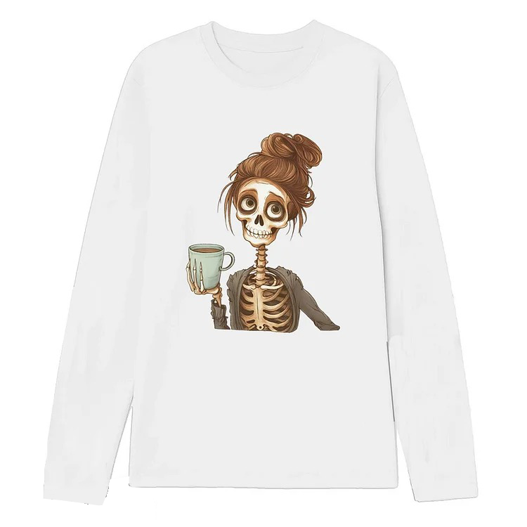Women's Skull Girl Print Long Sleeve T-Shirt