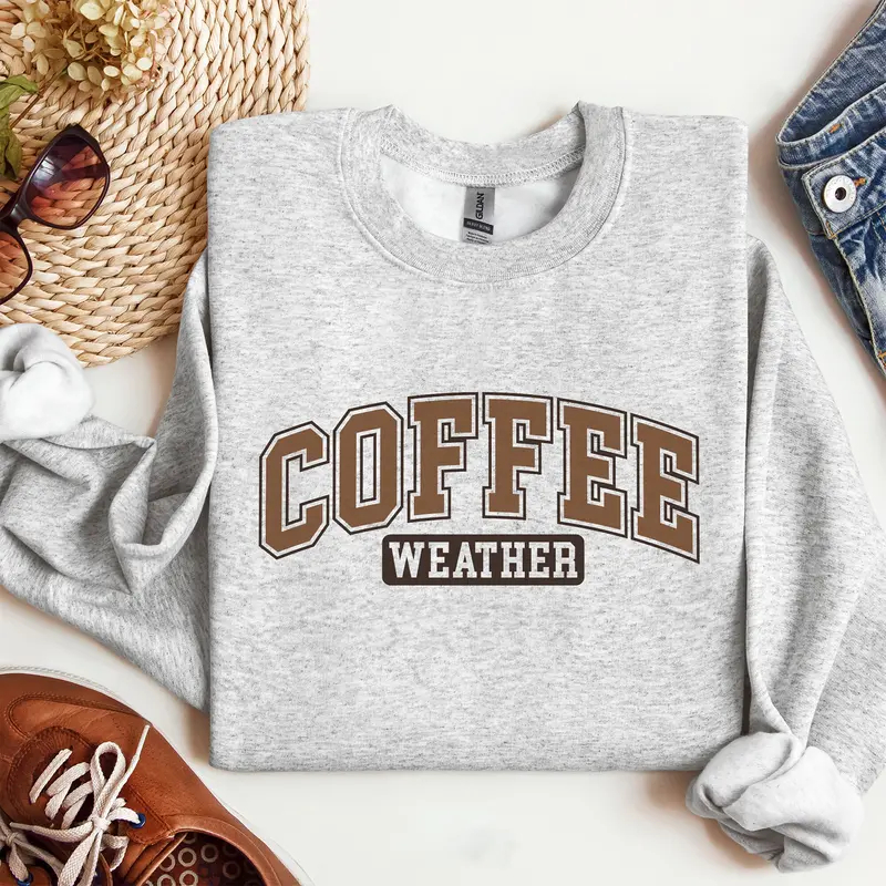 "Coffee Weather" Retro Crewneck Sweatshirt