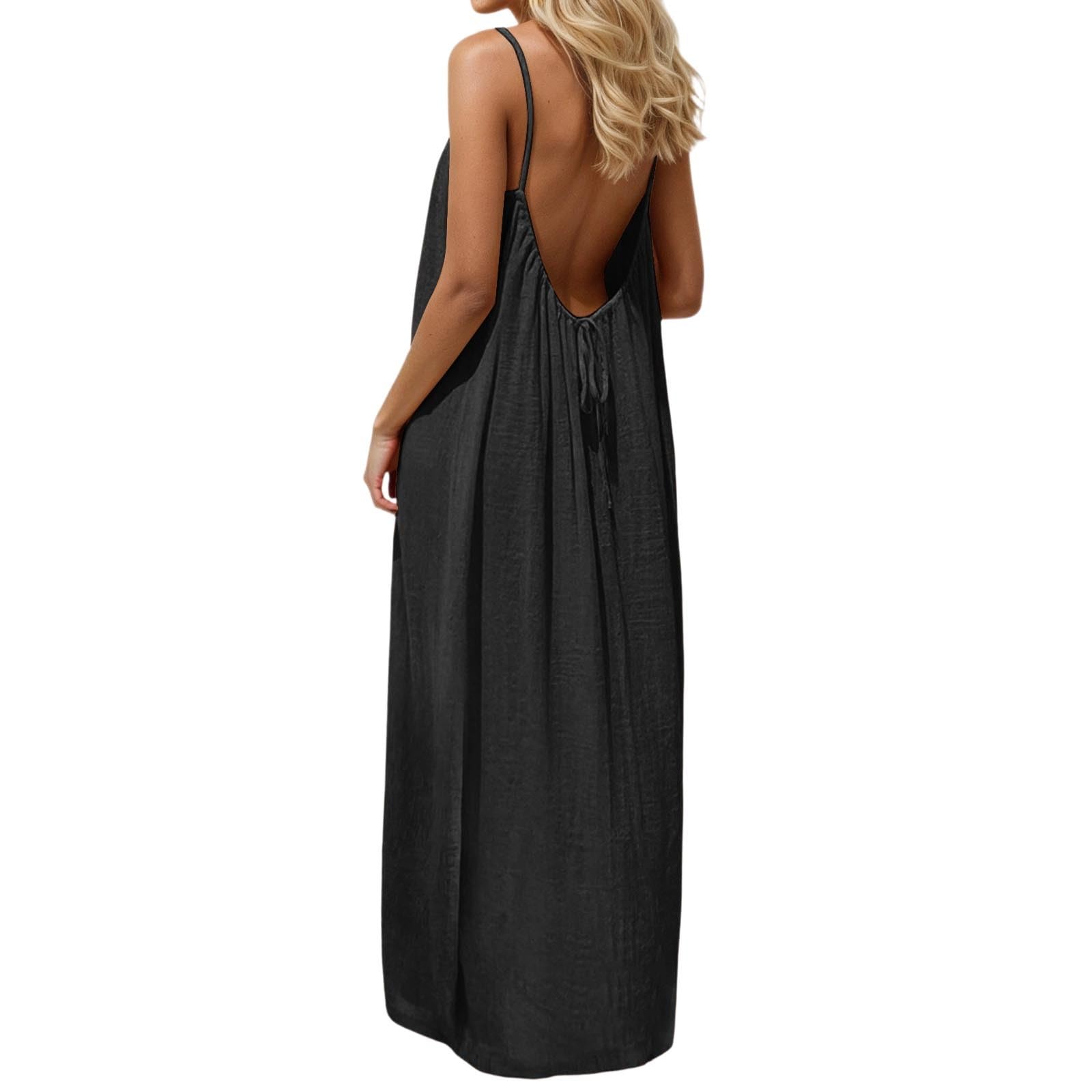 HOT SALE Women's Spaghetti Strap Backless Cami Lounge Dress