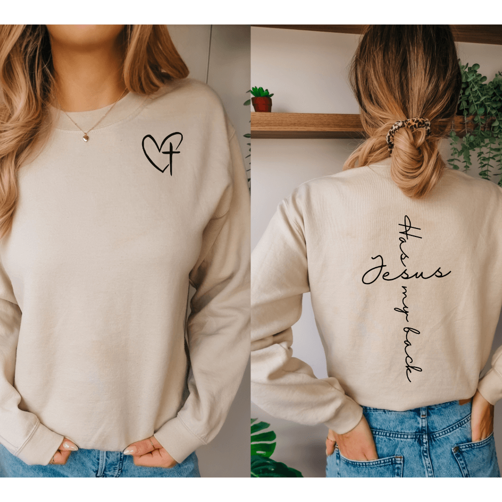 Jesus Has My Back Sweatshirt (BUY 2 FREE SHIPPING)