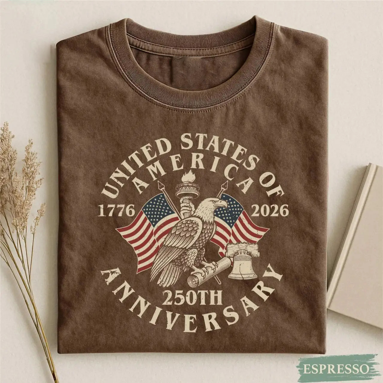 USA 250th Anniversary Printed Vintage T-Shirt