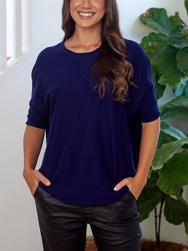 Super Soft Batwing Knit Half Sleeve Top 
