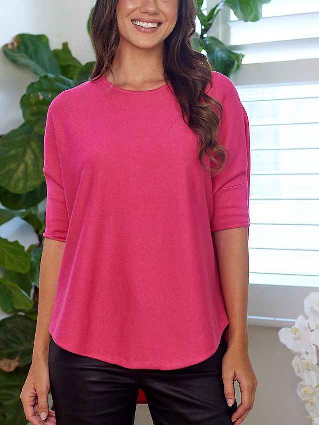 Super Soft Batwing Knit Half Sleeve Top 